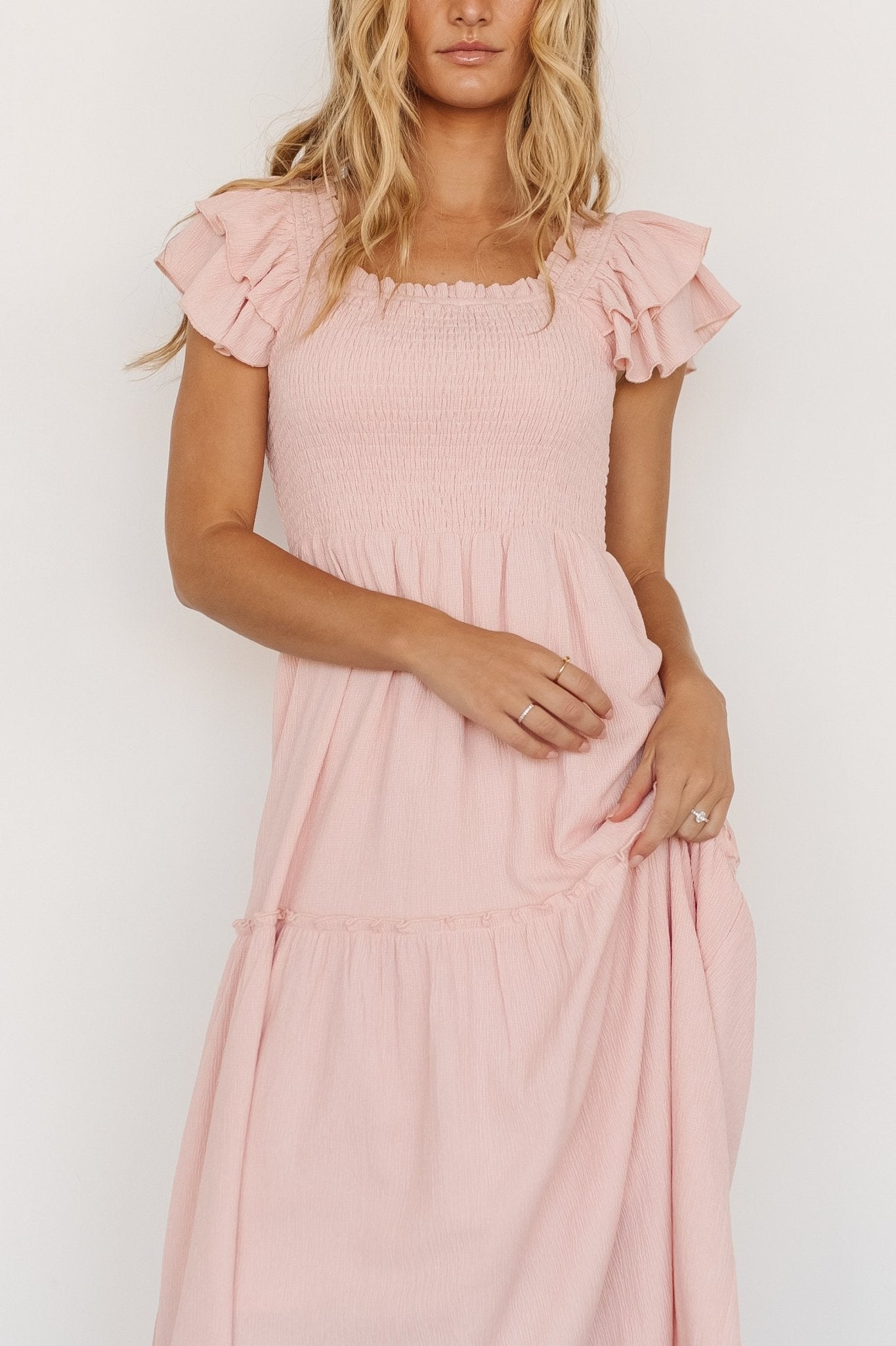 Jacie Smocked Midi Dress | Blush - Image 6