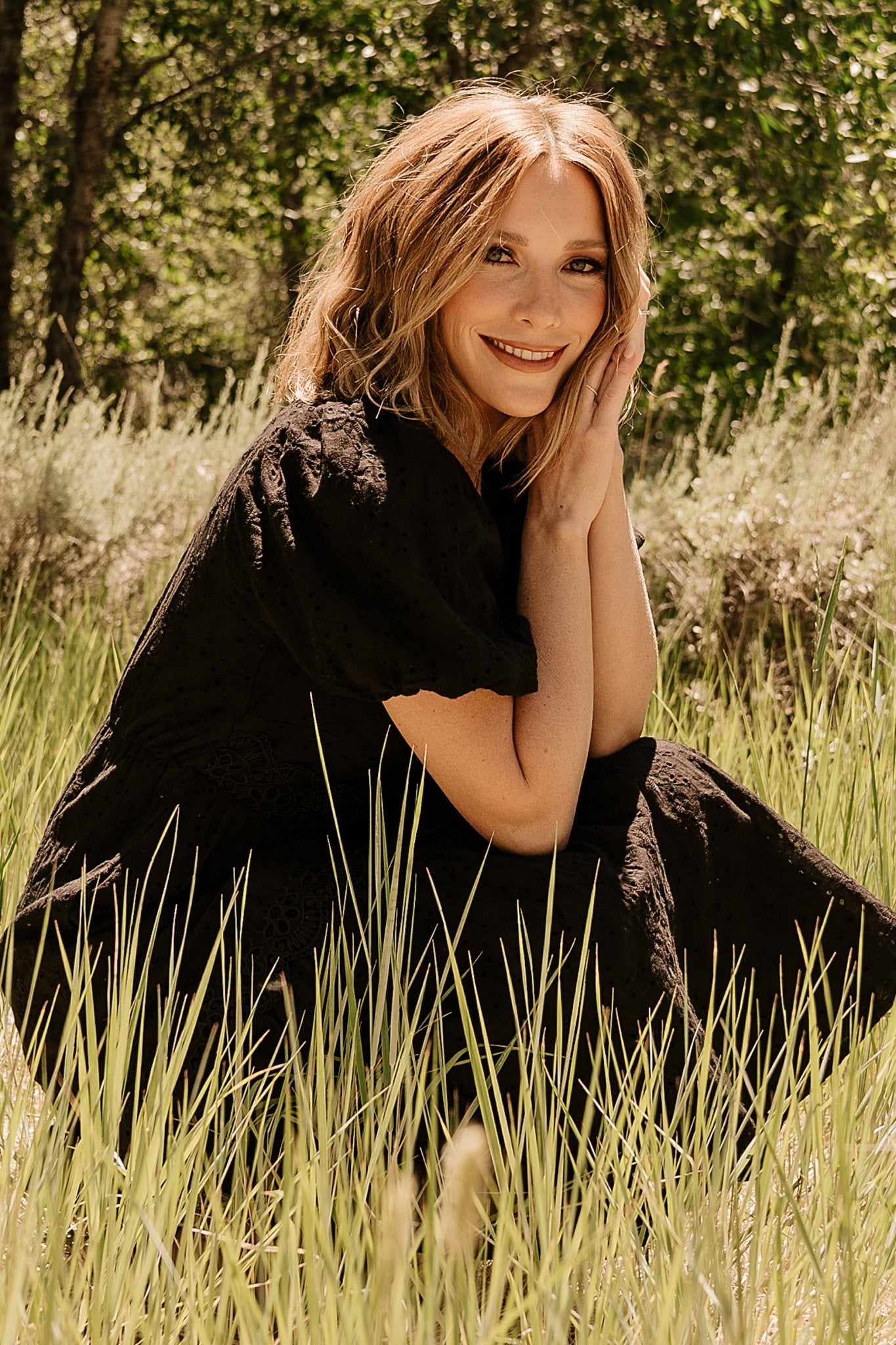 Jackie Eyelet Maxi Dress | Black - Image 3