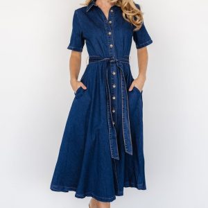 Janelle Midi Dress | Denim Blue