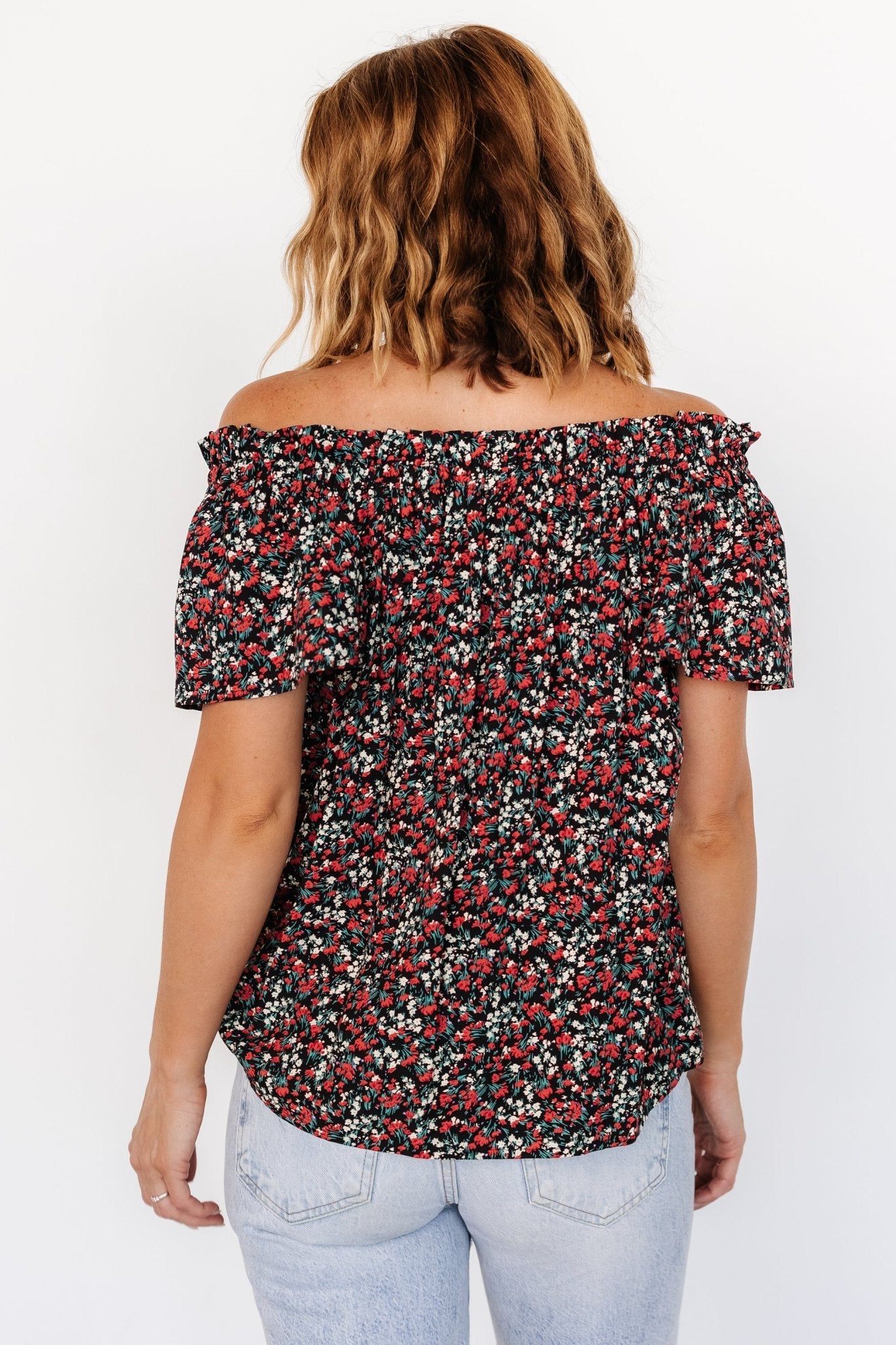 Jude Boho Top | Black + Red - Image 4