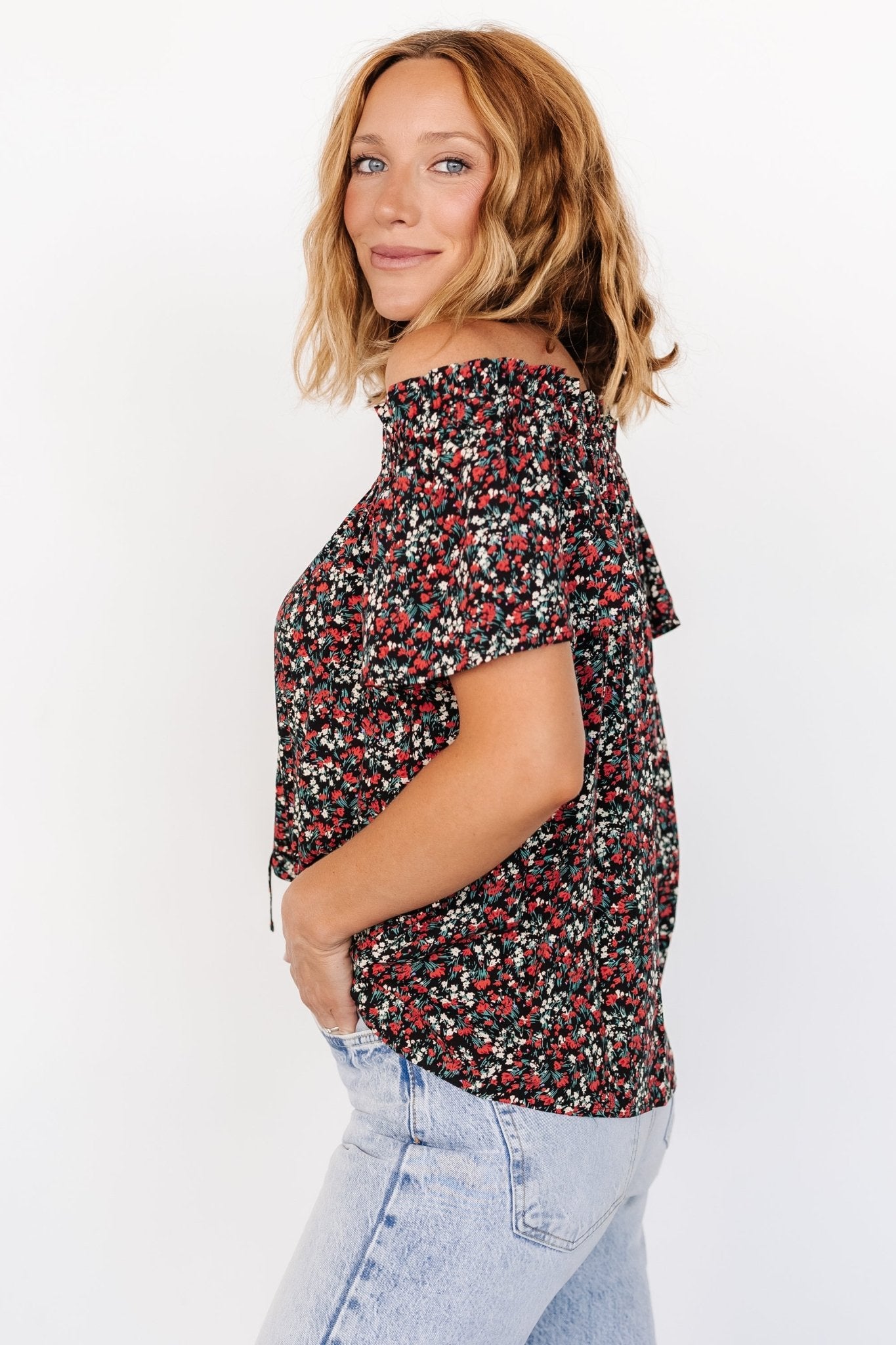 Jude Boho Top | Black + Red - Image 5