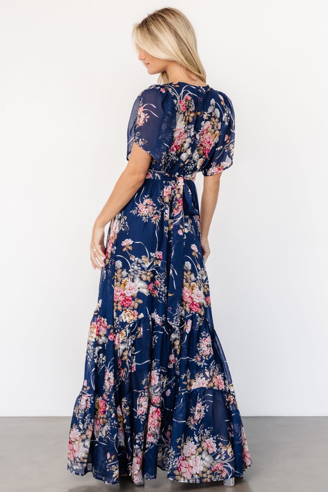 Katherine Maxi Dress | Navy + Pink Floral - Image 4