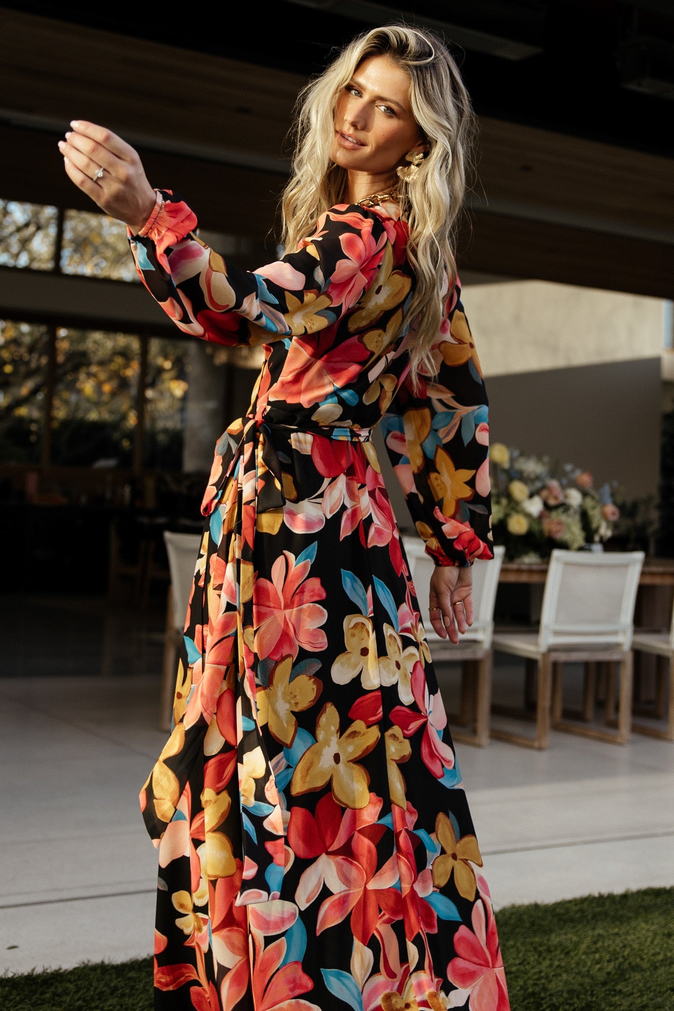 Katinka Wrap Maxi Dress | Tropical Night Floral - Image 5