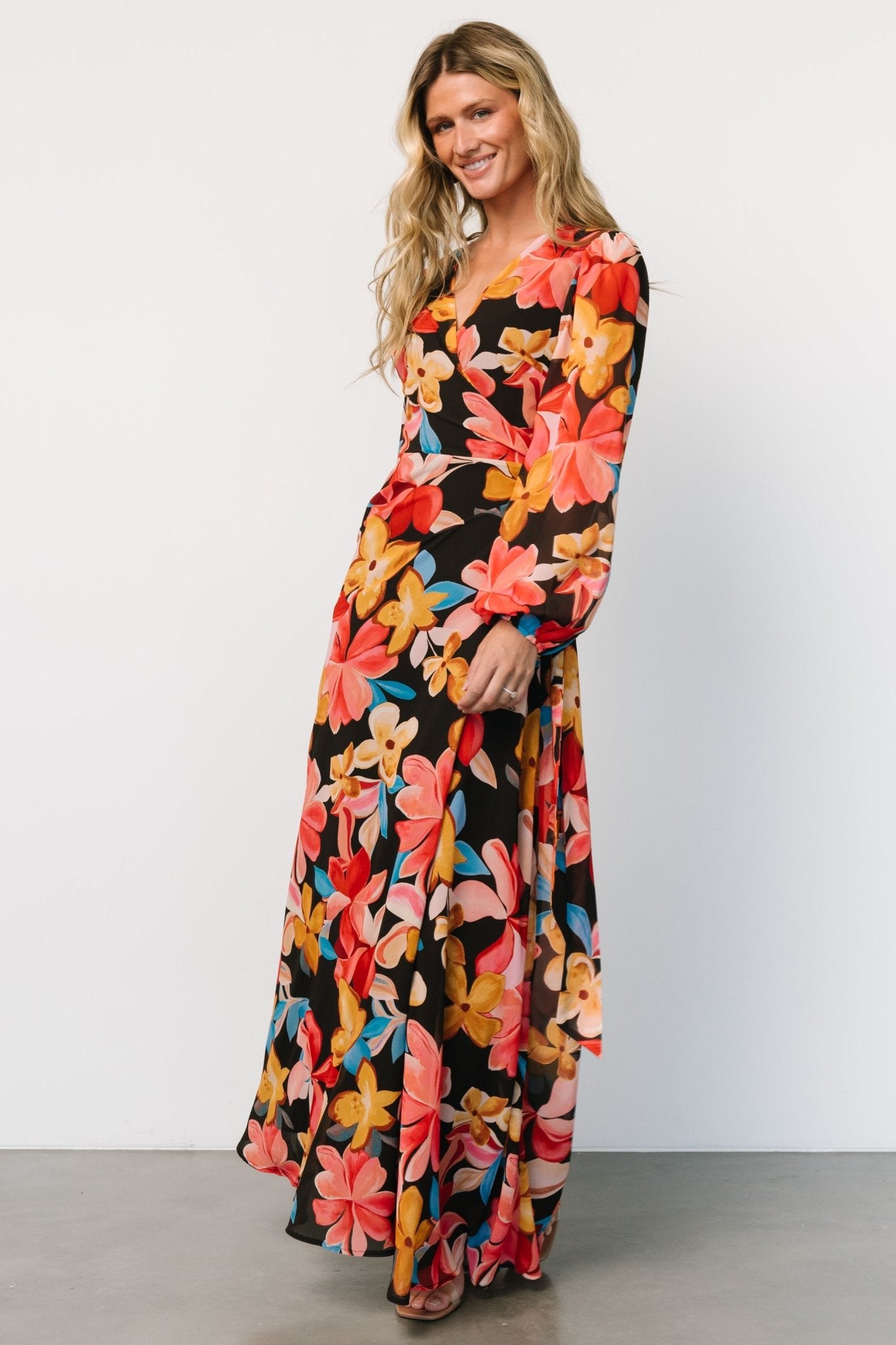 Katinka Wrap Maxi Dress | Tropical Night Floral - Image 6