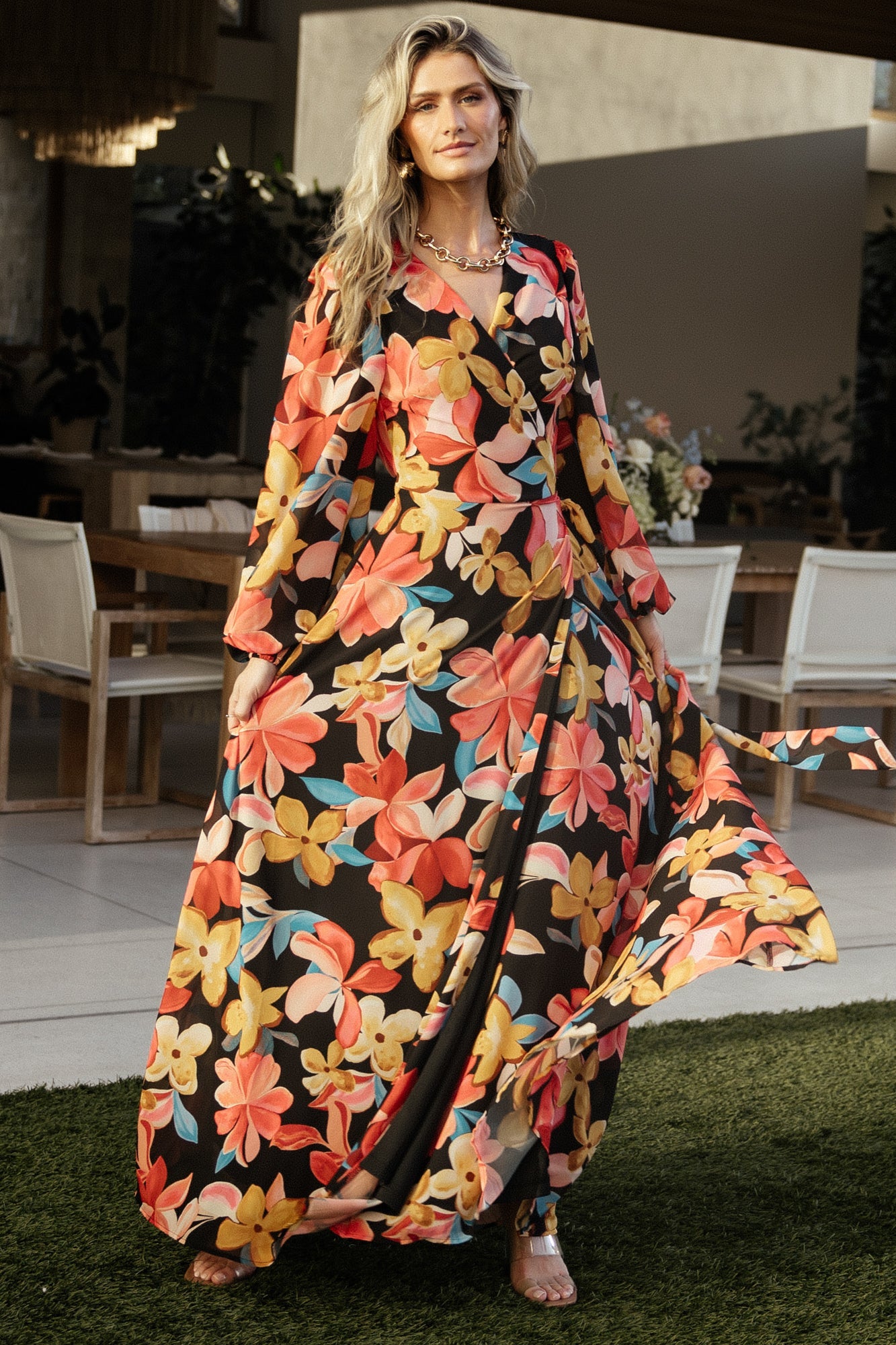 Katinka Wrap Maxi Dress | Tropical Night Floral - Image 2