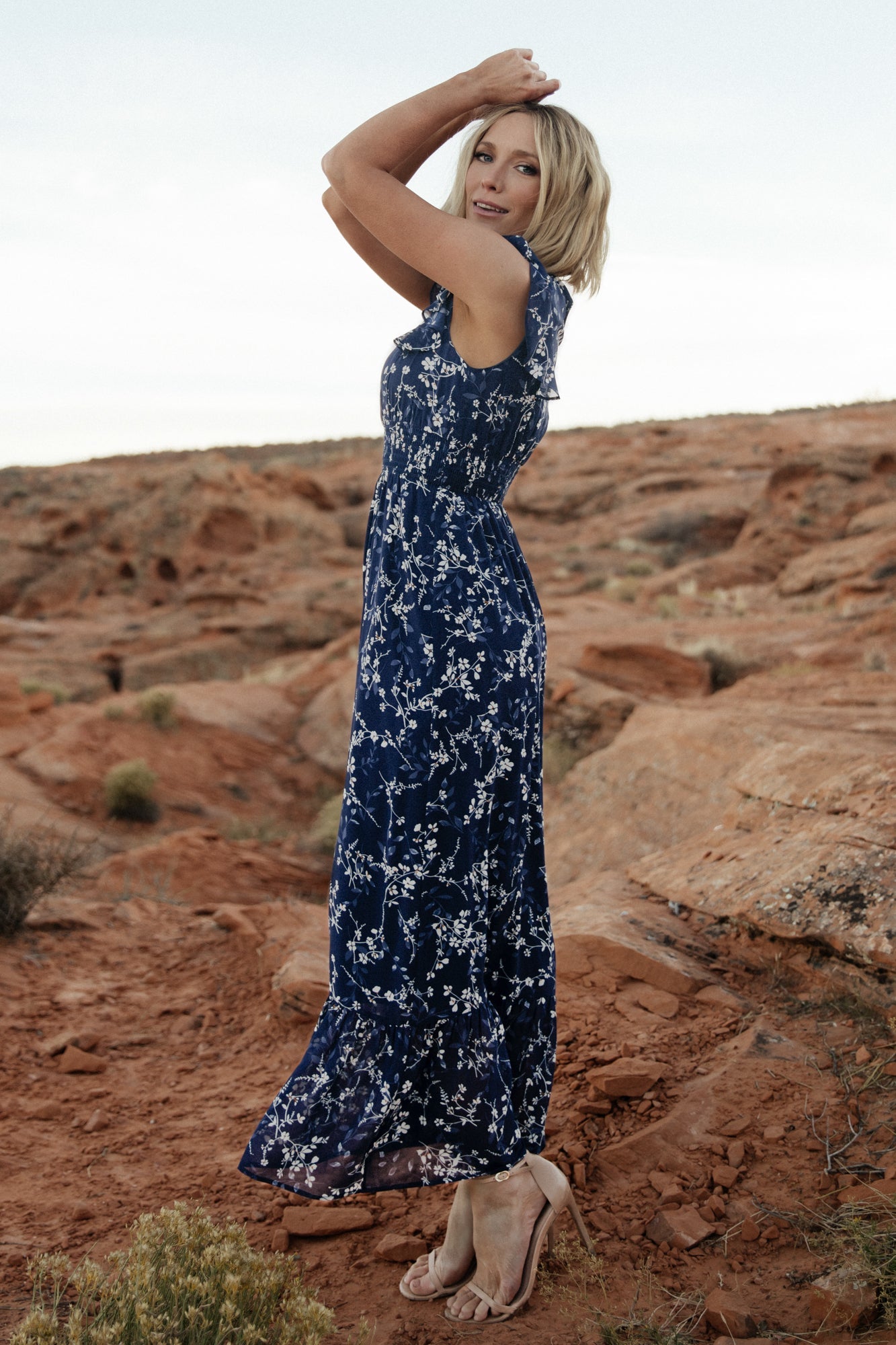 Kearny Ruffle Maxi Dress | Blue Floral - Image 4