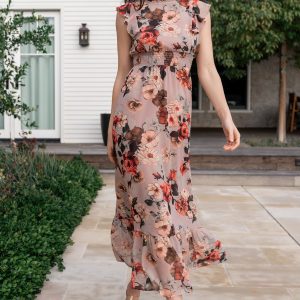 Kearny Ruffle Maxi Dress | Blush + Vintage Floral