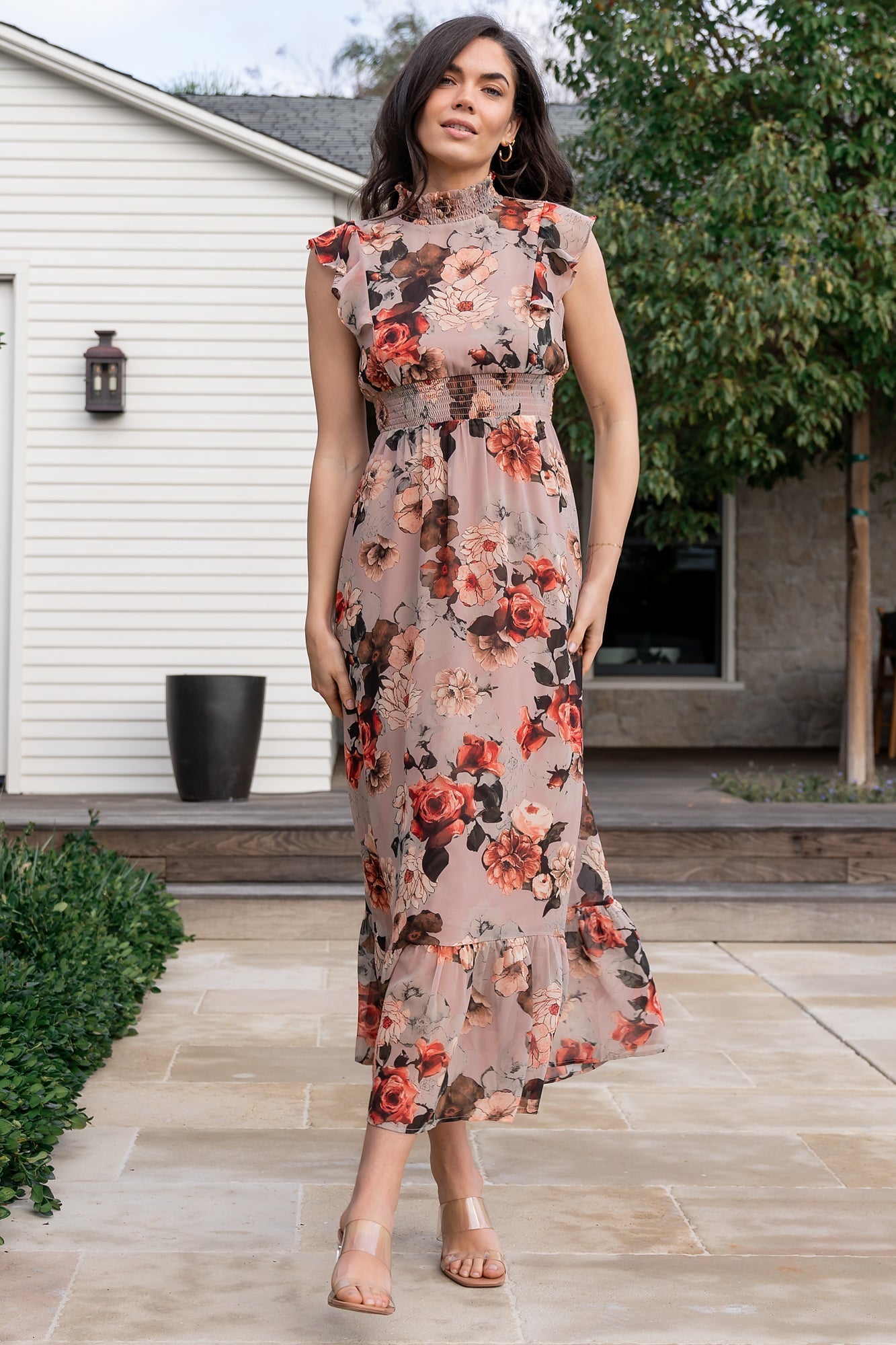 Kearny Ruffle Maxi Dress | Blush + Vintage Floral - Image 3