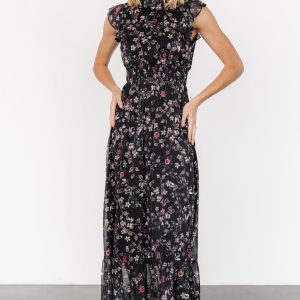 Kearny Ruffle Maxi Dress | Midnight + Gold Multi