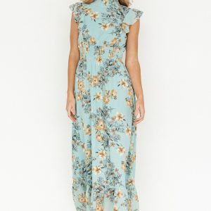 Kearny Ruffle Maxi Dress | Mint Floral