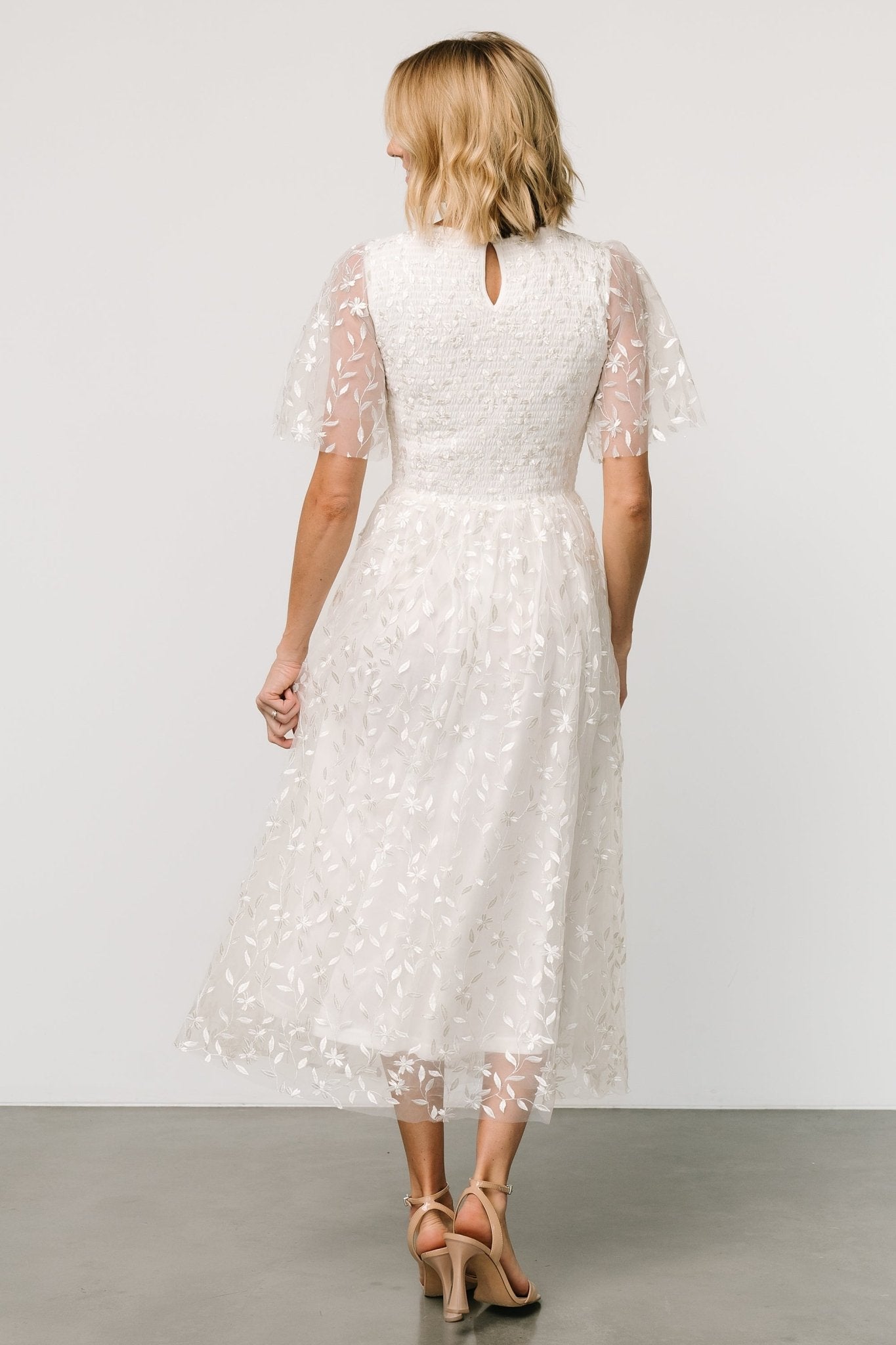 Kendra Embroidered Dress | White - Image 4