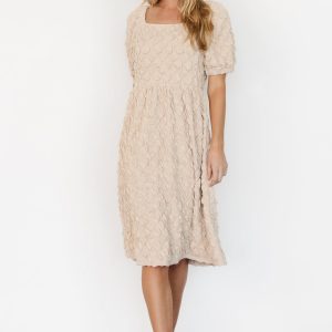 Keri Gathered Dress | Light Taupe