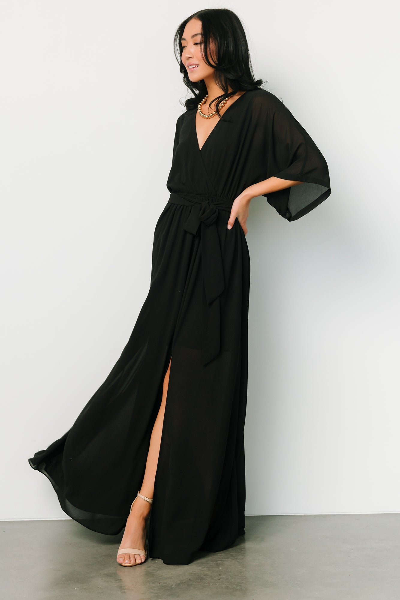 Kia Kimono Maxi Dress | Black - Image 3