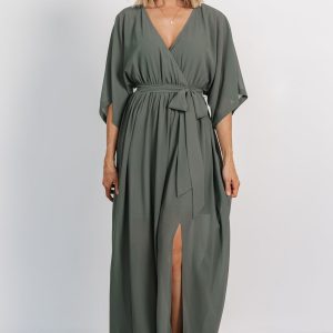 Kia Kimono Maxi Dress | Dark Sage