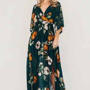 Kia Kimono Maxi Dress | Deep Topaz Floral