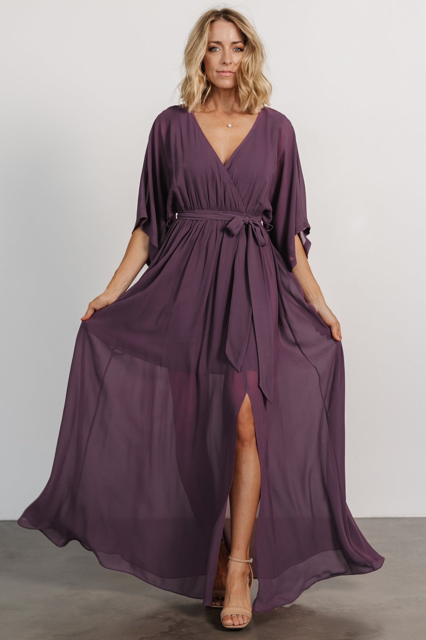 Kia Kimono Maxi Dress | Vintage Plum - Image 6