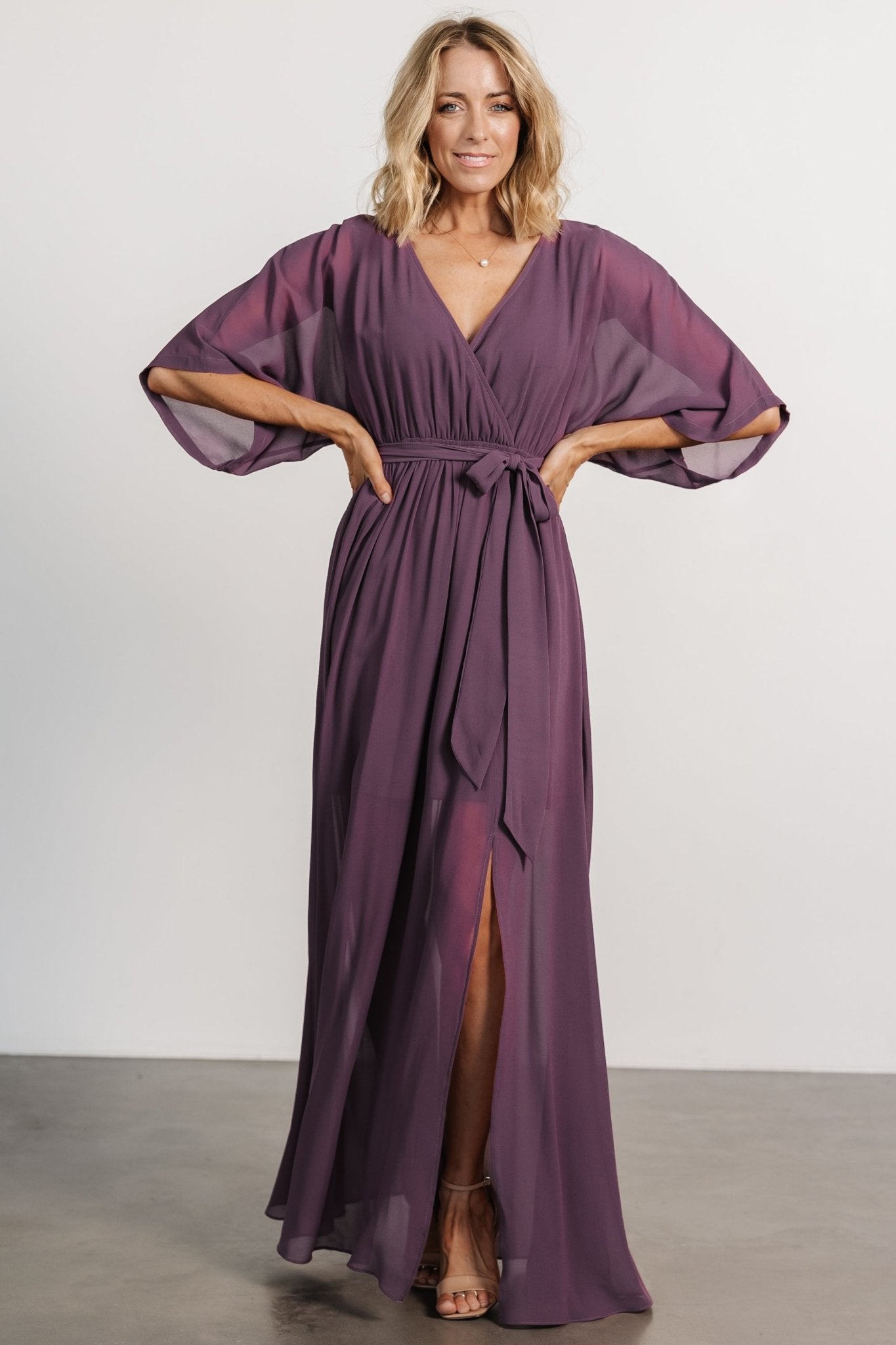 Kia Kimono Maxi Dress | Vintage Plum - Image 3