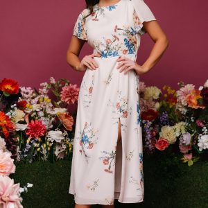 Kirsten Midi Dress | Cream Floral