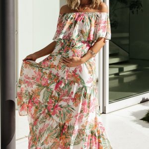 Lahaina Off Shoulder Maxi Dress | Multi