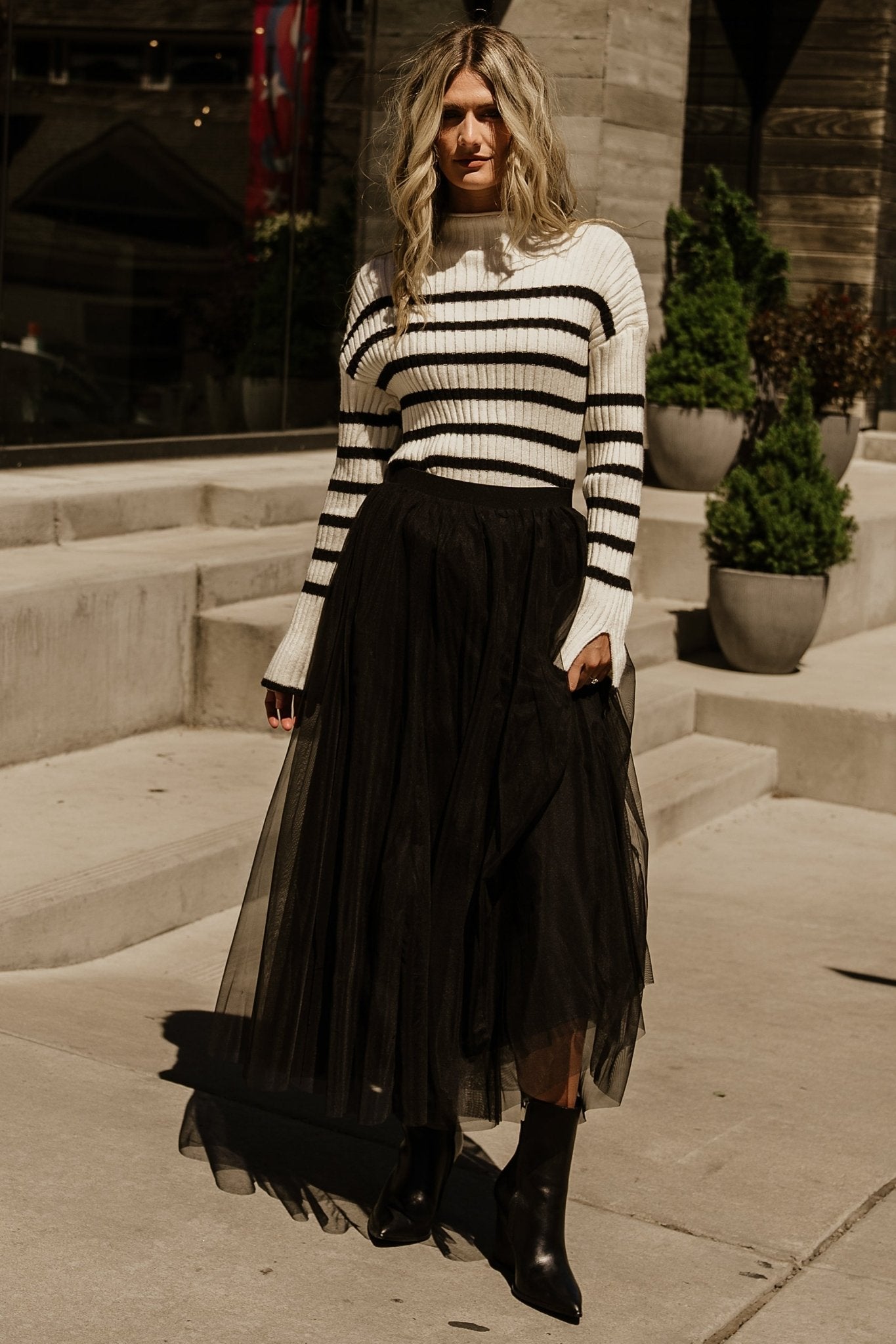 Landell Striped Sweater | Ivory + Black - Image 6
