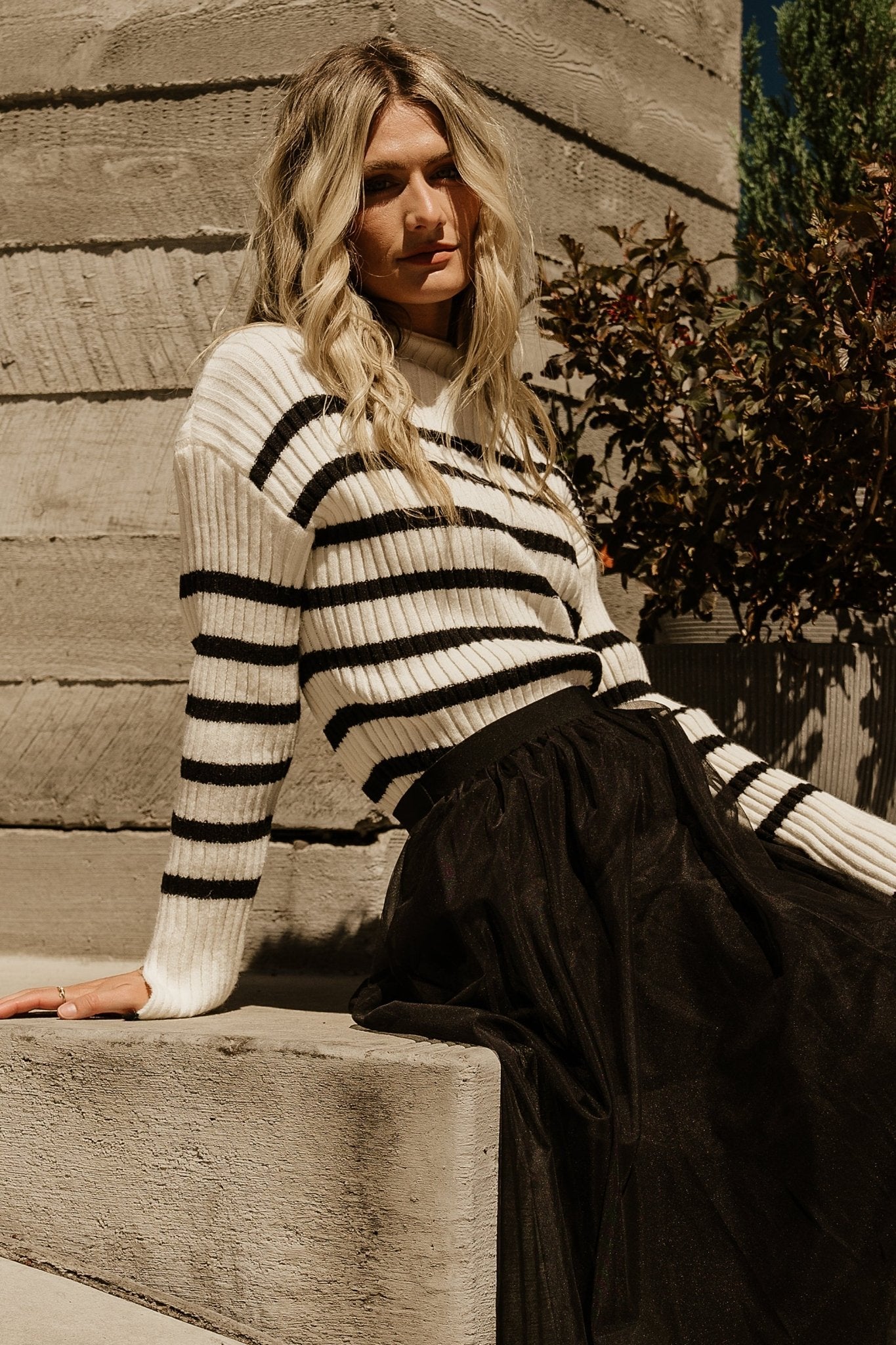 Landell Striped Sweater | Ivory + Black - Image 8