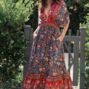 Leeanne Midi Dress | Navy Multi Floral