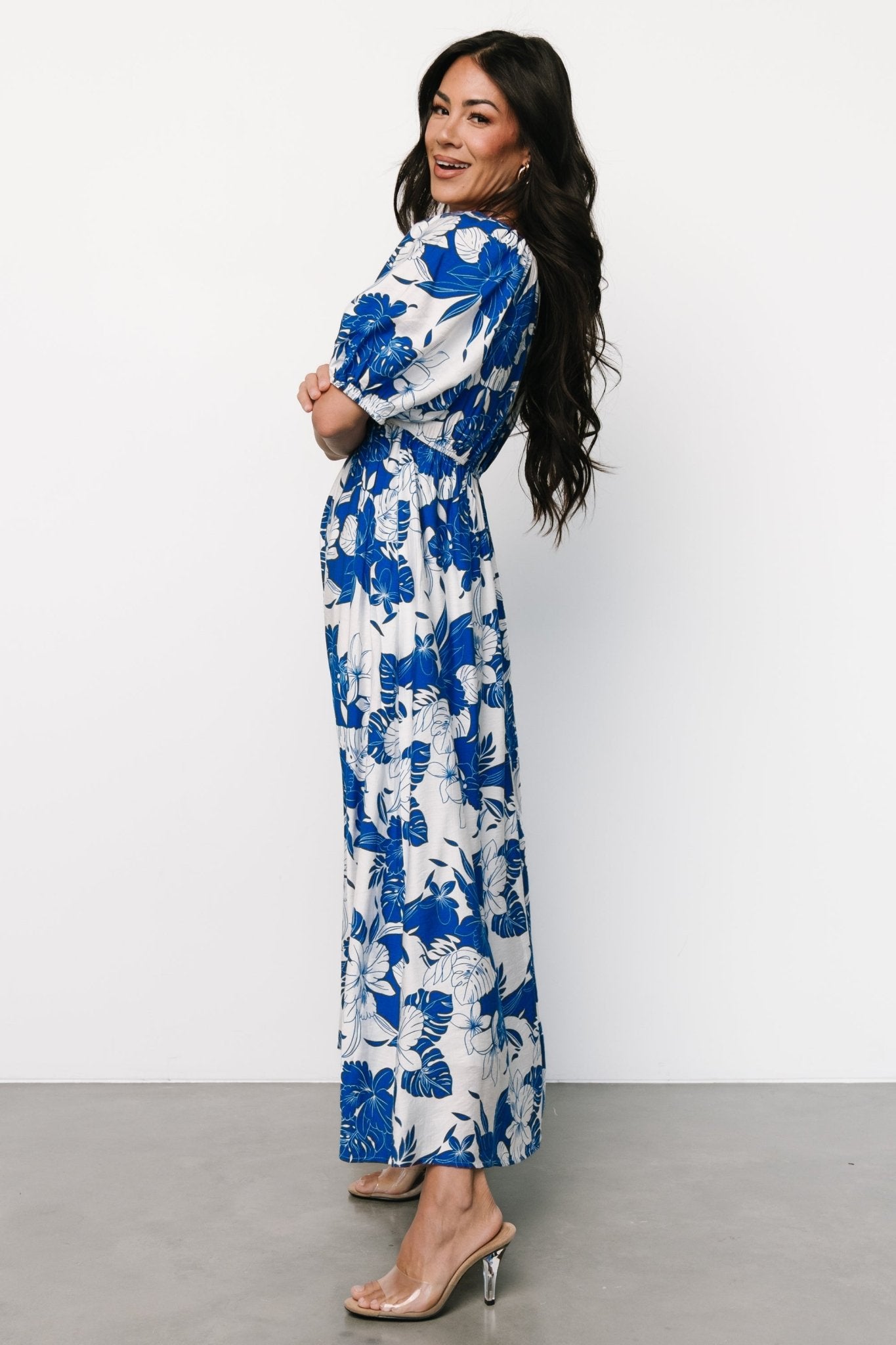 Leela Maxi Dress | Cobalt + Off White - Image 5
