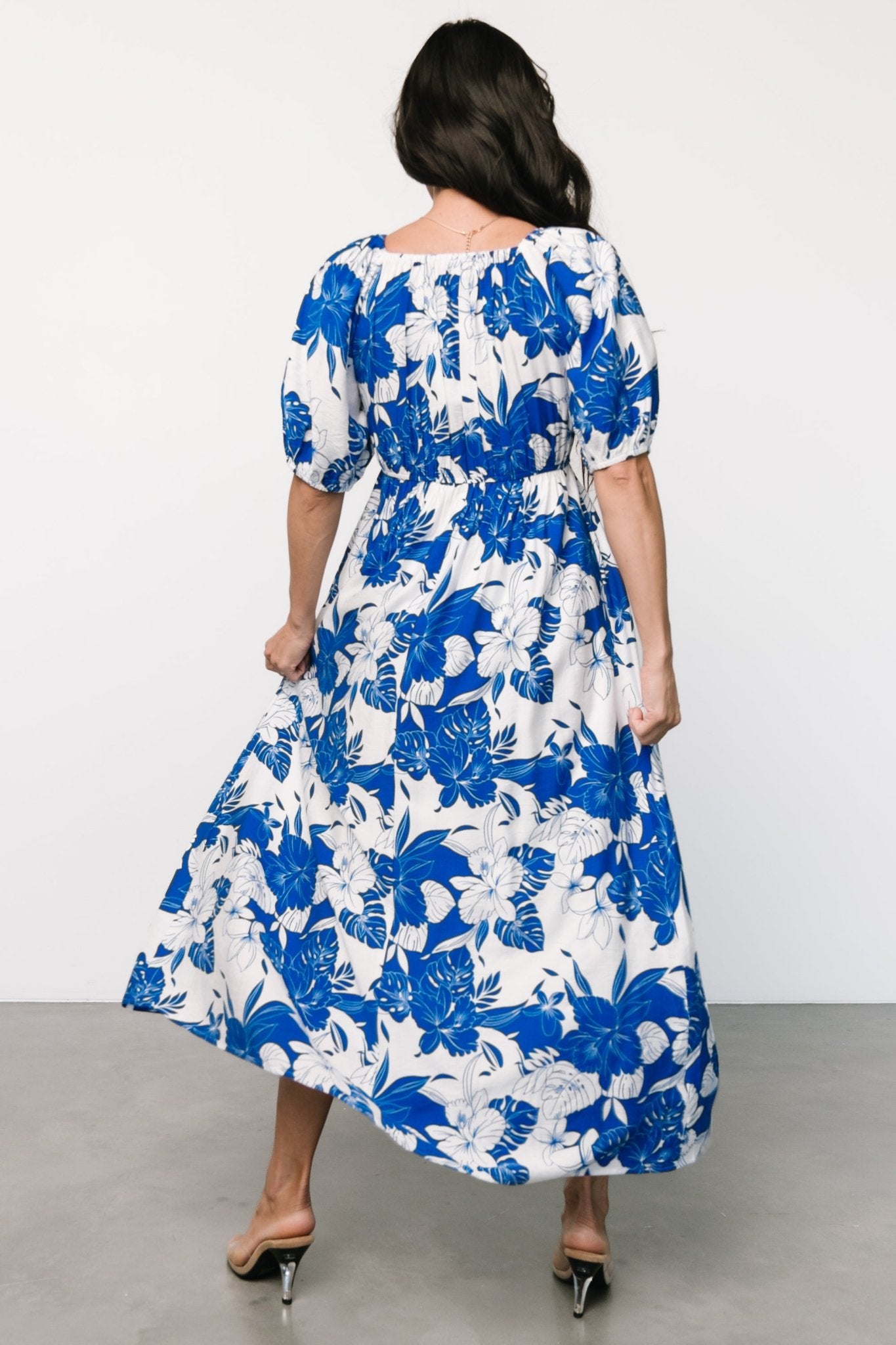 Leela Maxi Dress | Cobalt + Off White - Image 4