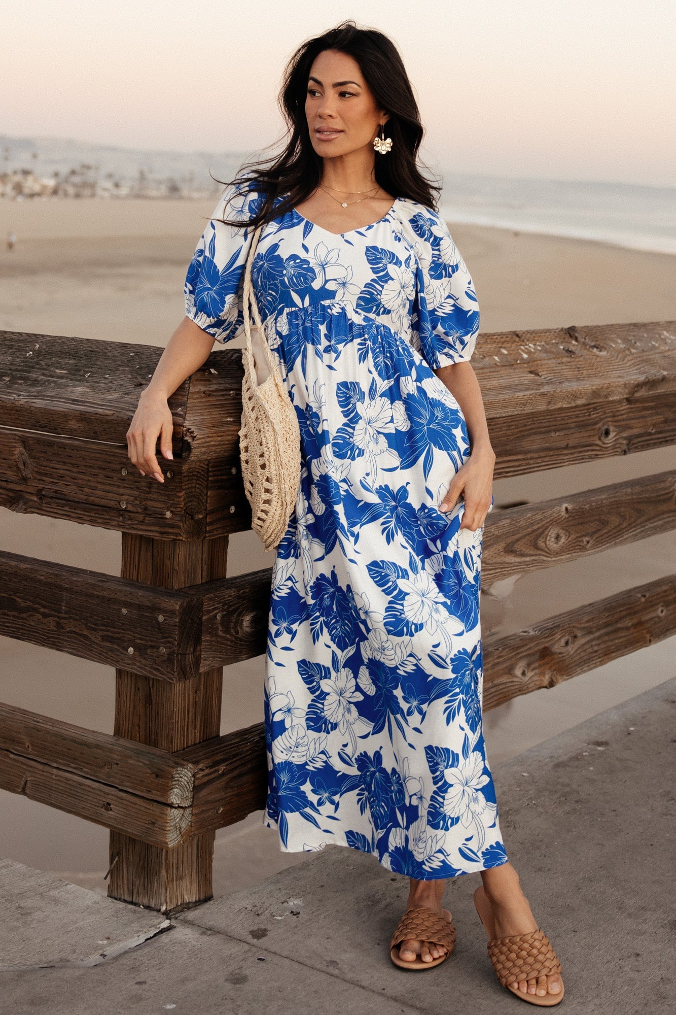 Leela Maxi Dress | Cobalt + Off White - Image 6