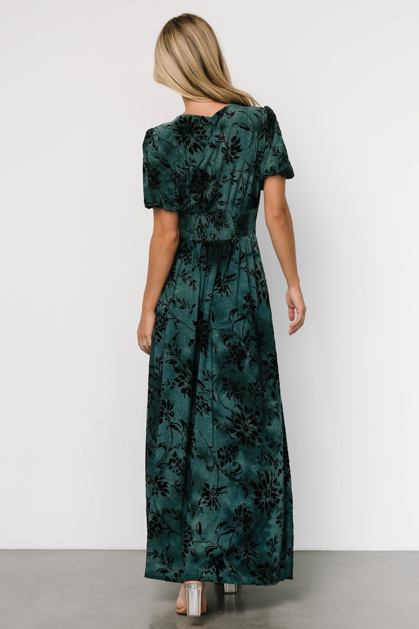 Leslie Velvet Maxi Dress | Jade + Black - Image 4