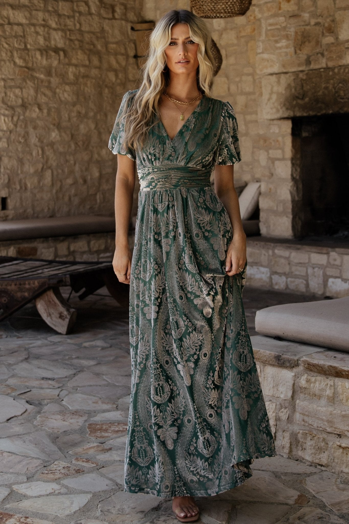 Leslie Velvet Maxi Dress | Sage + Silver - Image 7