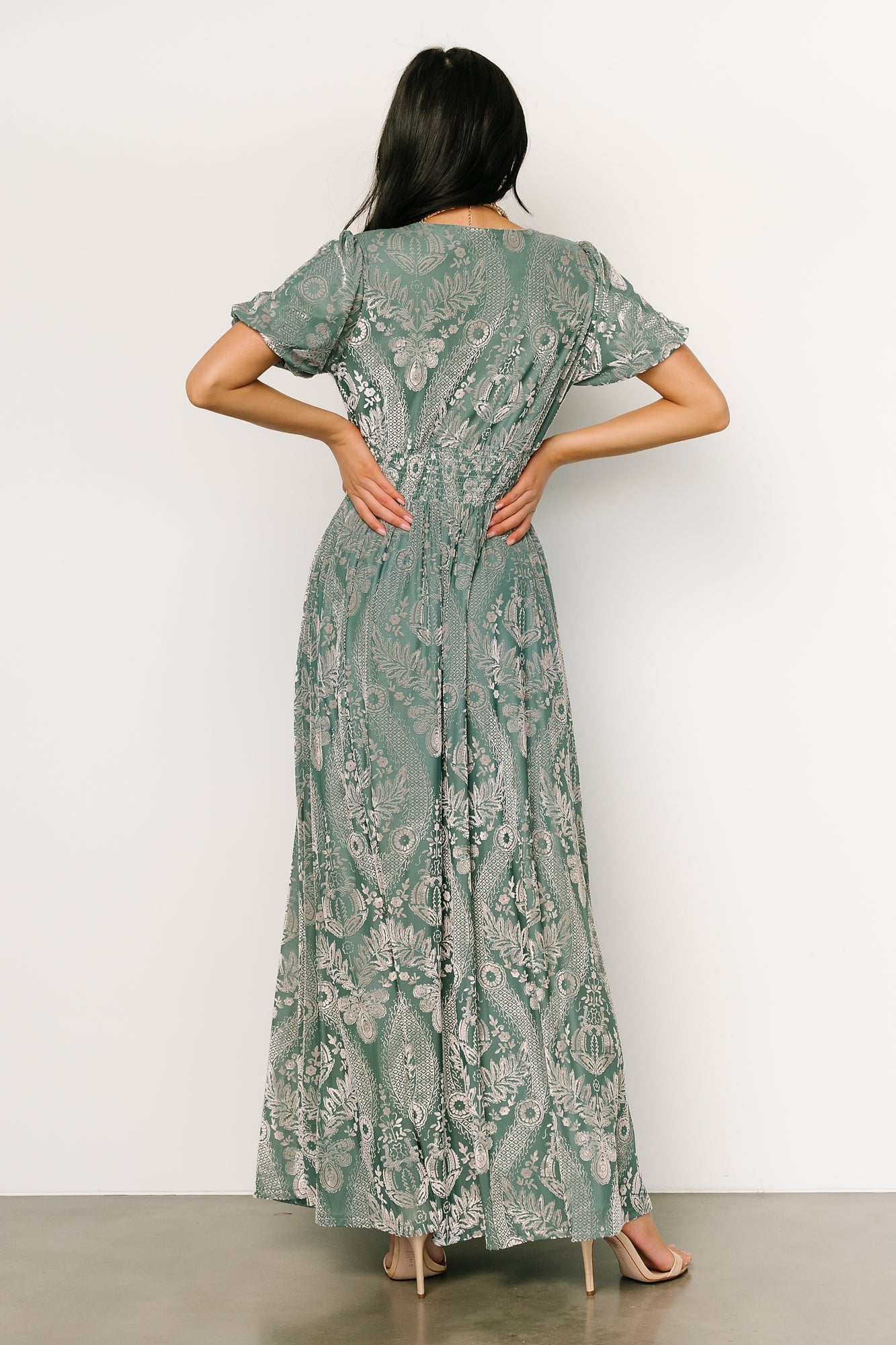 Leslie Velvet Maxi Dress | Sage + Silver - Image 11