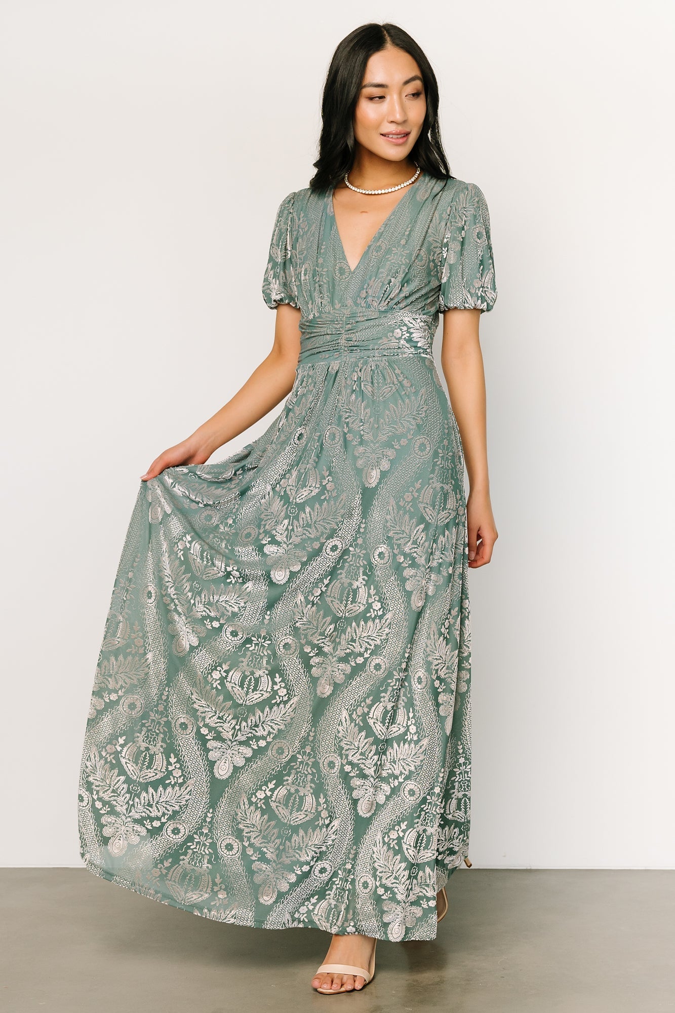 Leslie Velvet Maxi Dress | Sage + Silver - Image 10
