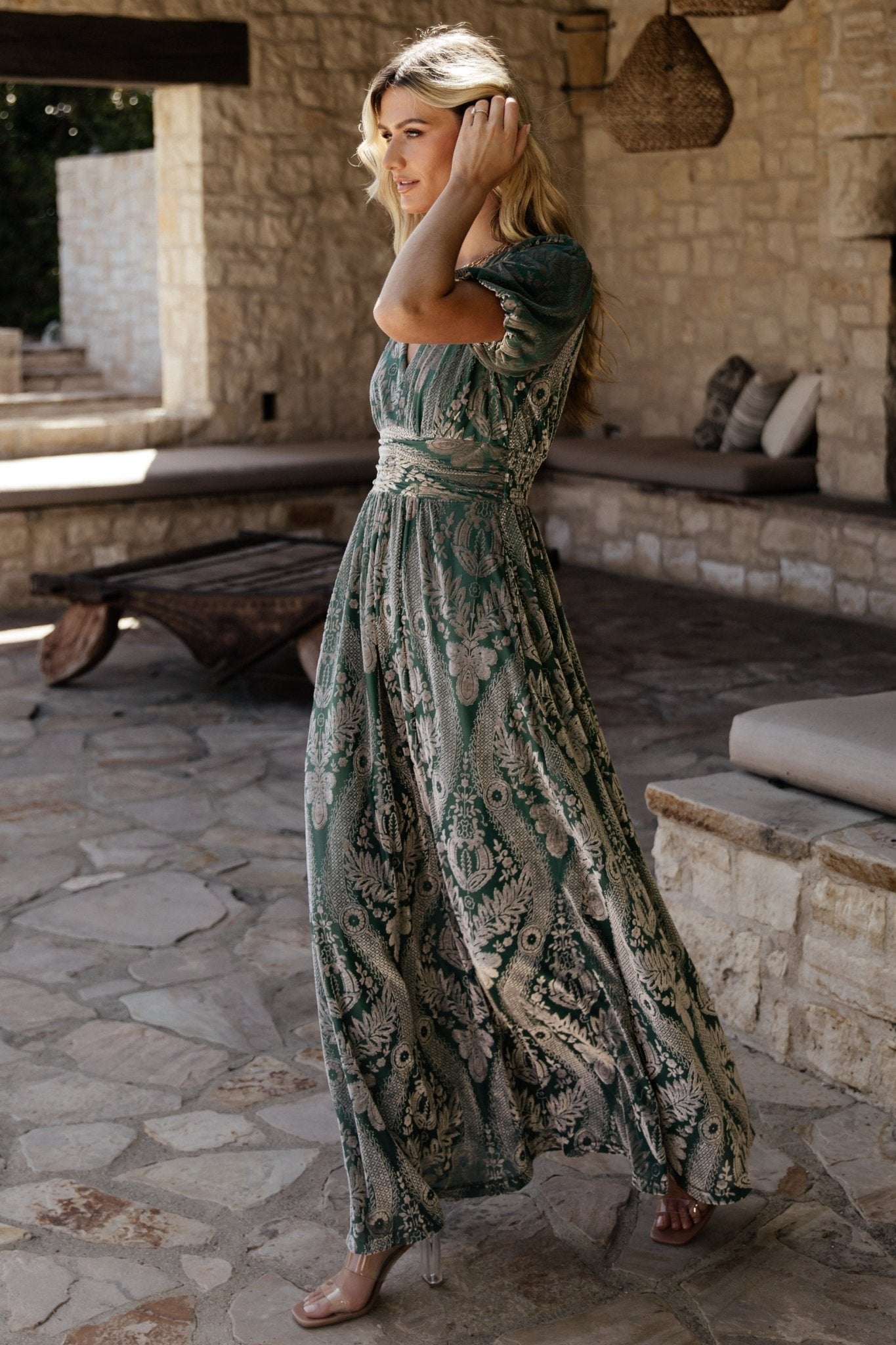 Leslie Velvet Maxi Dress | Sage + Silver - Image 6