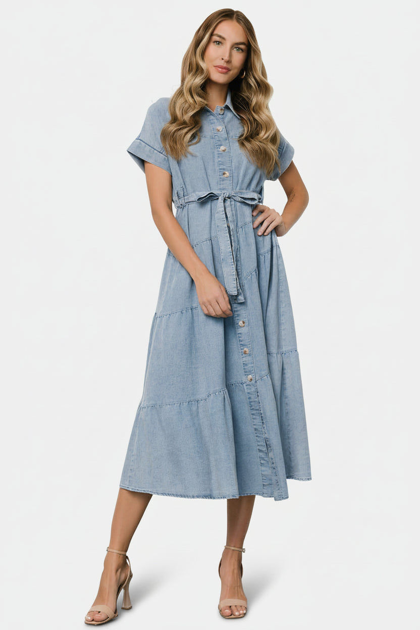 Logan Button Up Dress | Denim - Image 5