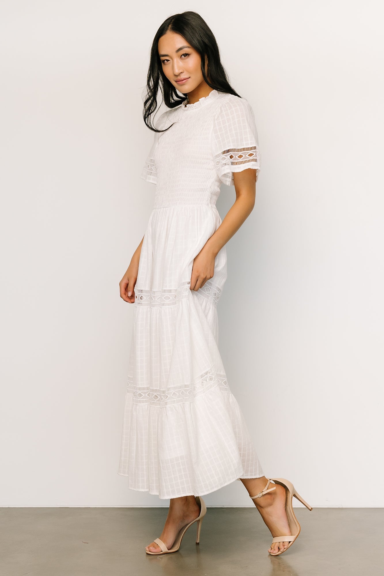 Loveland Geo Lace Maxi Dress | Off White - Image 3