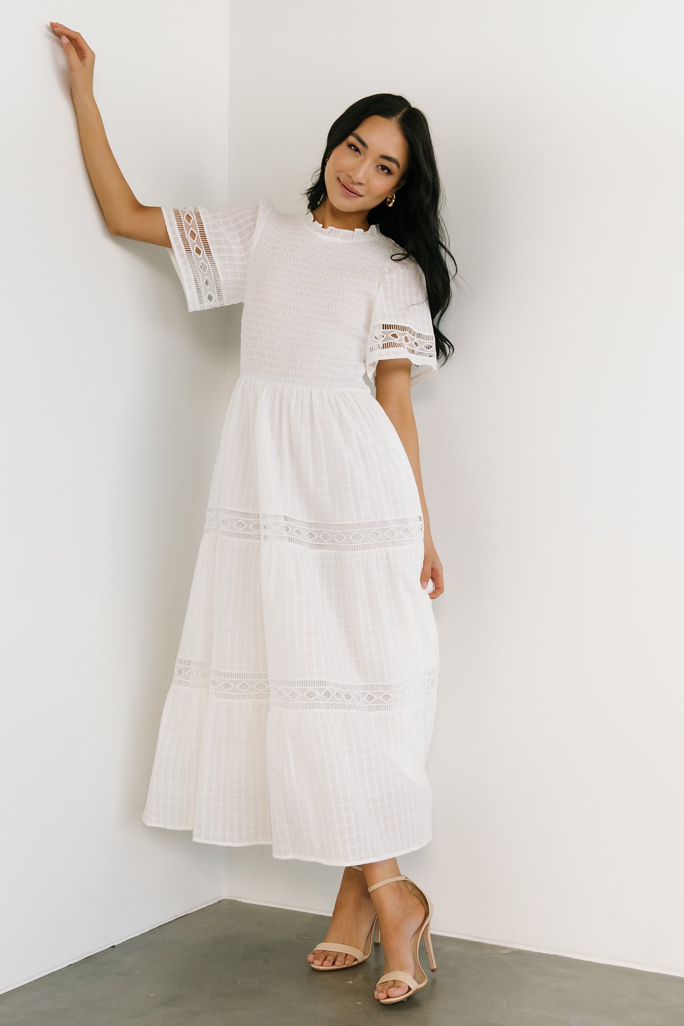 Loveland Geo Lace Maxi Dress | Off White - Image 4