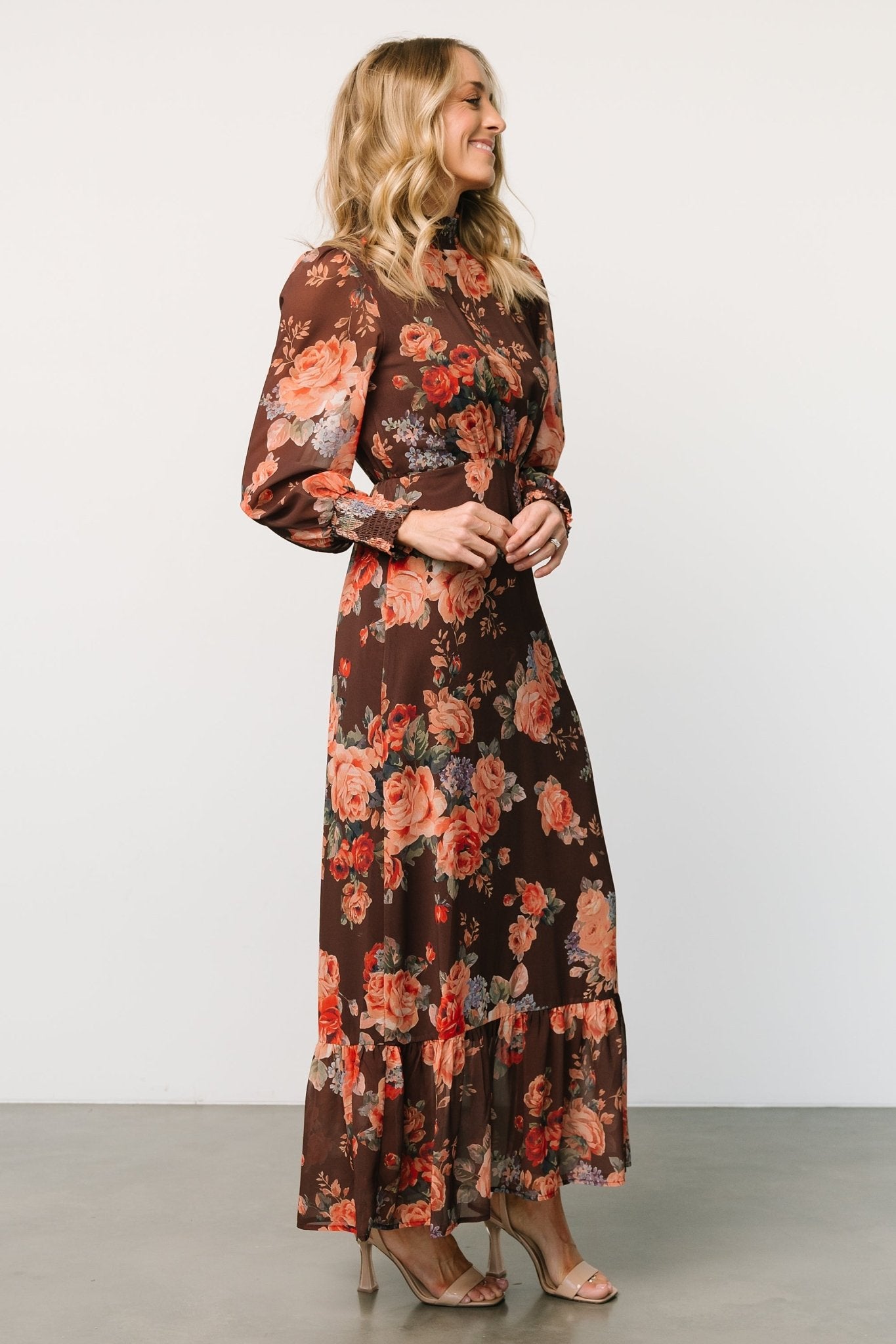Luciana Maxi Dress | Brown Floral - Image 4