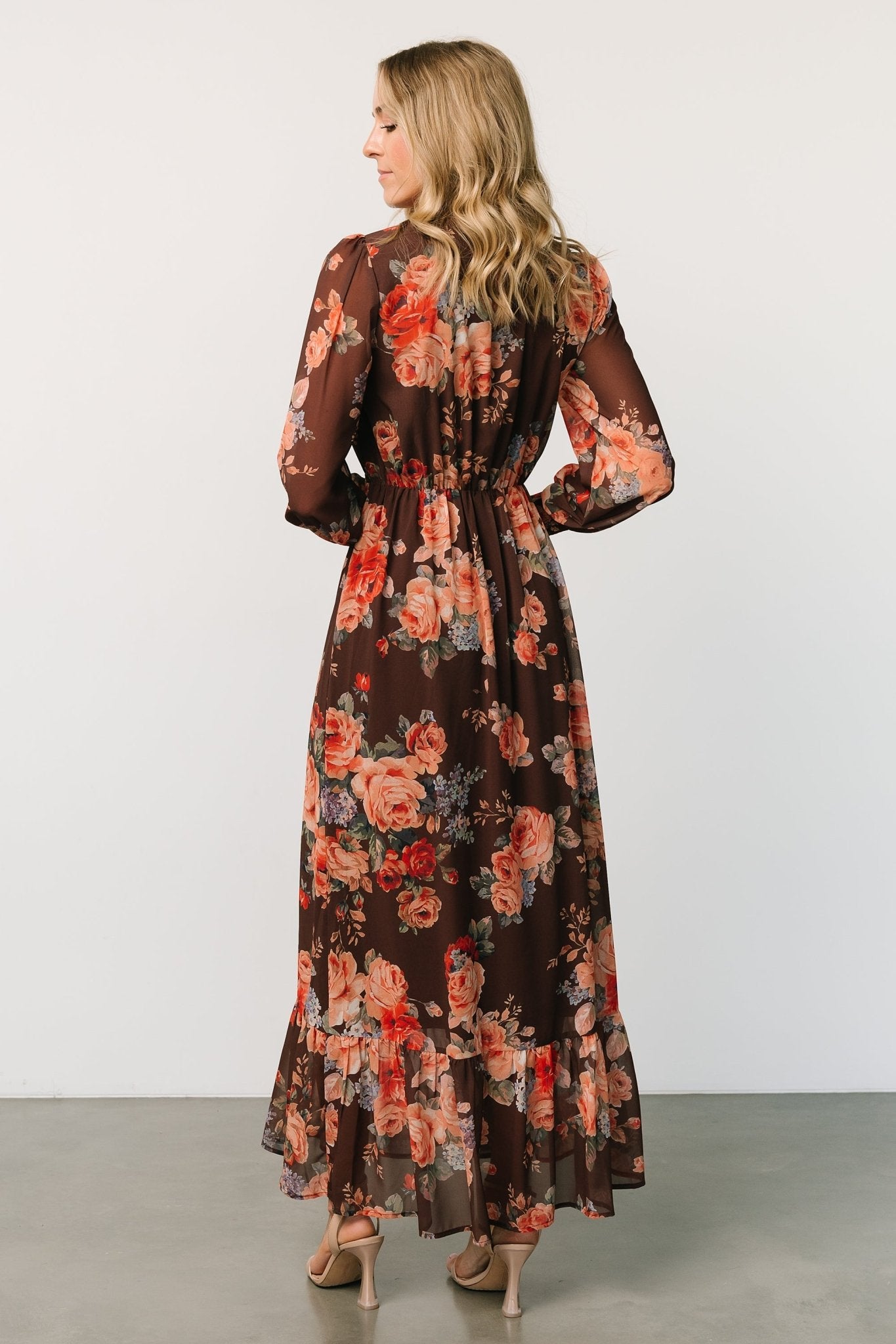 Luciana Maxi Dress | Brown Floral - Image 5