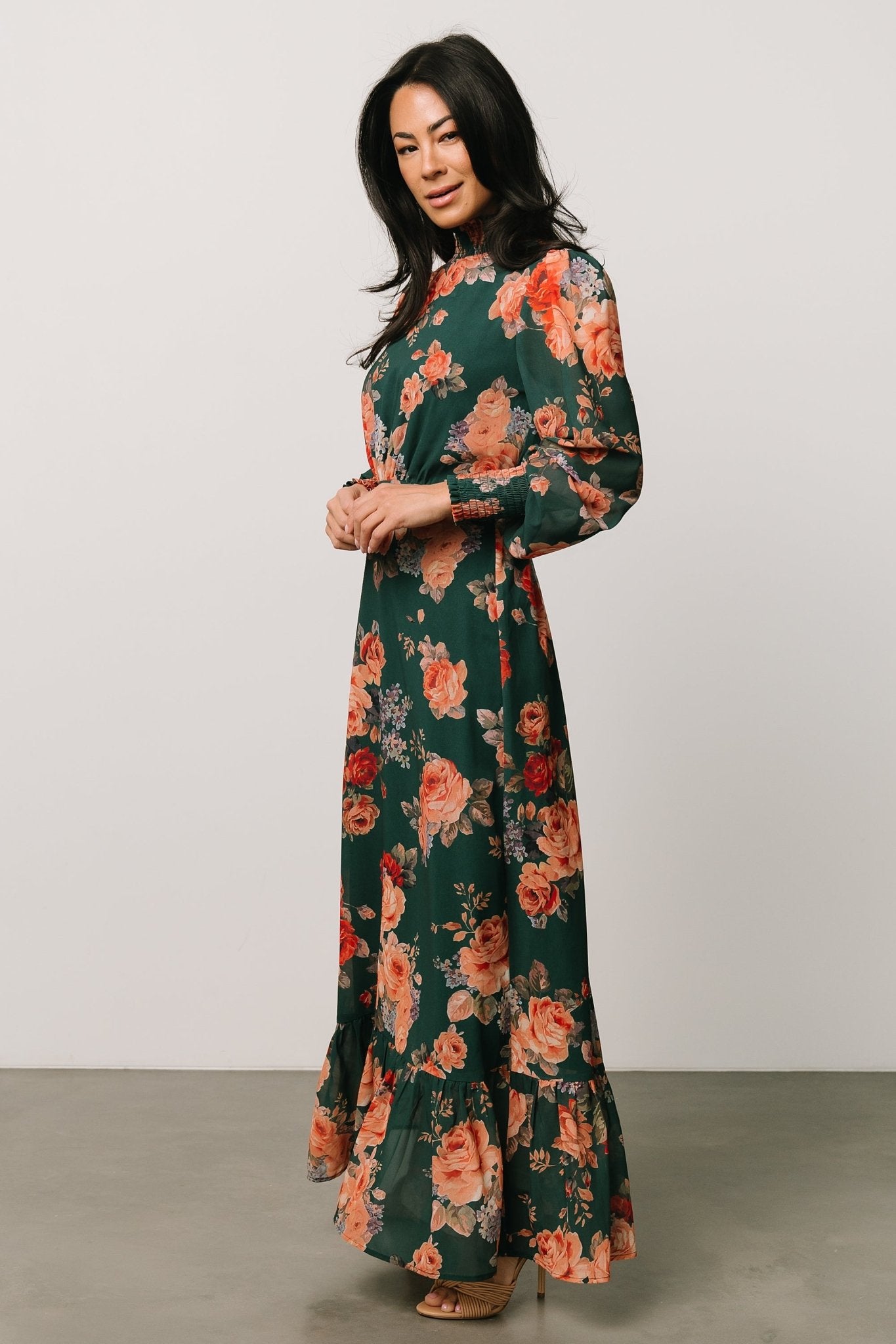 Luciana Maxi Dress | Green Multi - Image 3