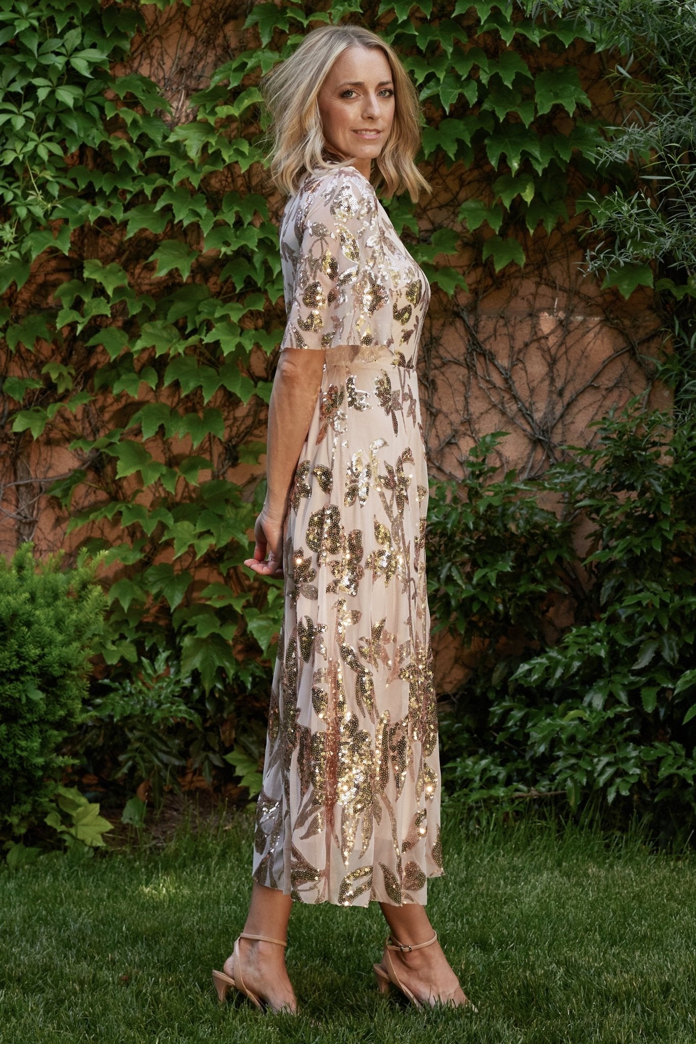 Lucy Sequin Dress | Rose Gold - Image 3