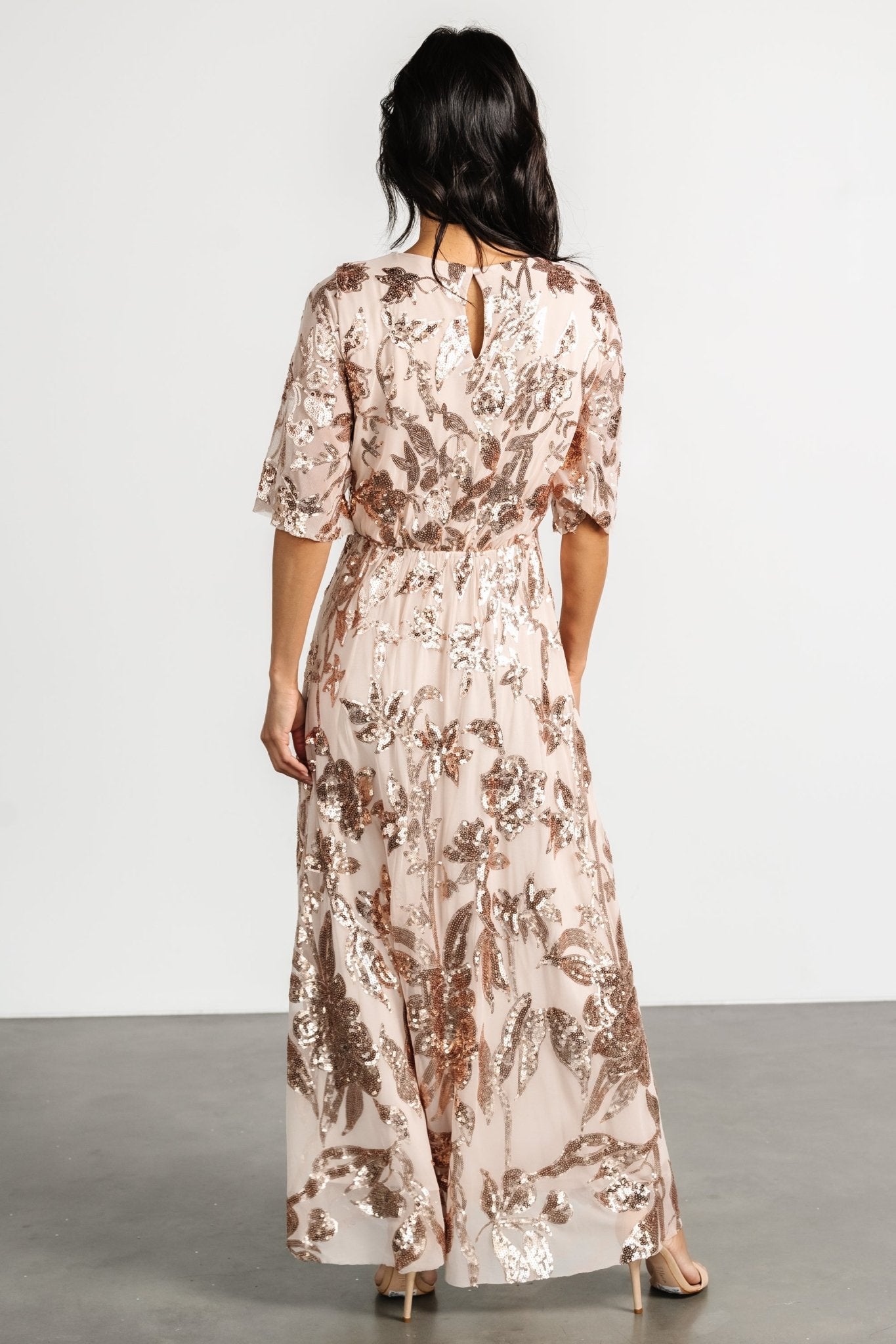 Lucy Sequin Dress | Rose Gold - Image 7