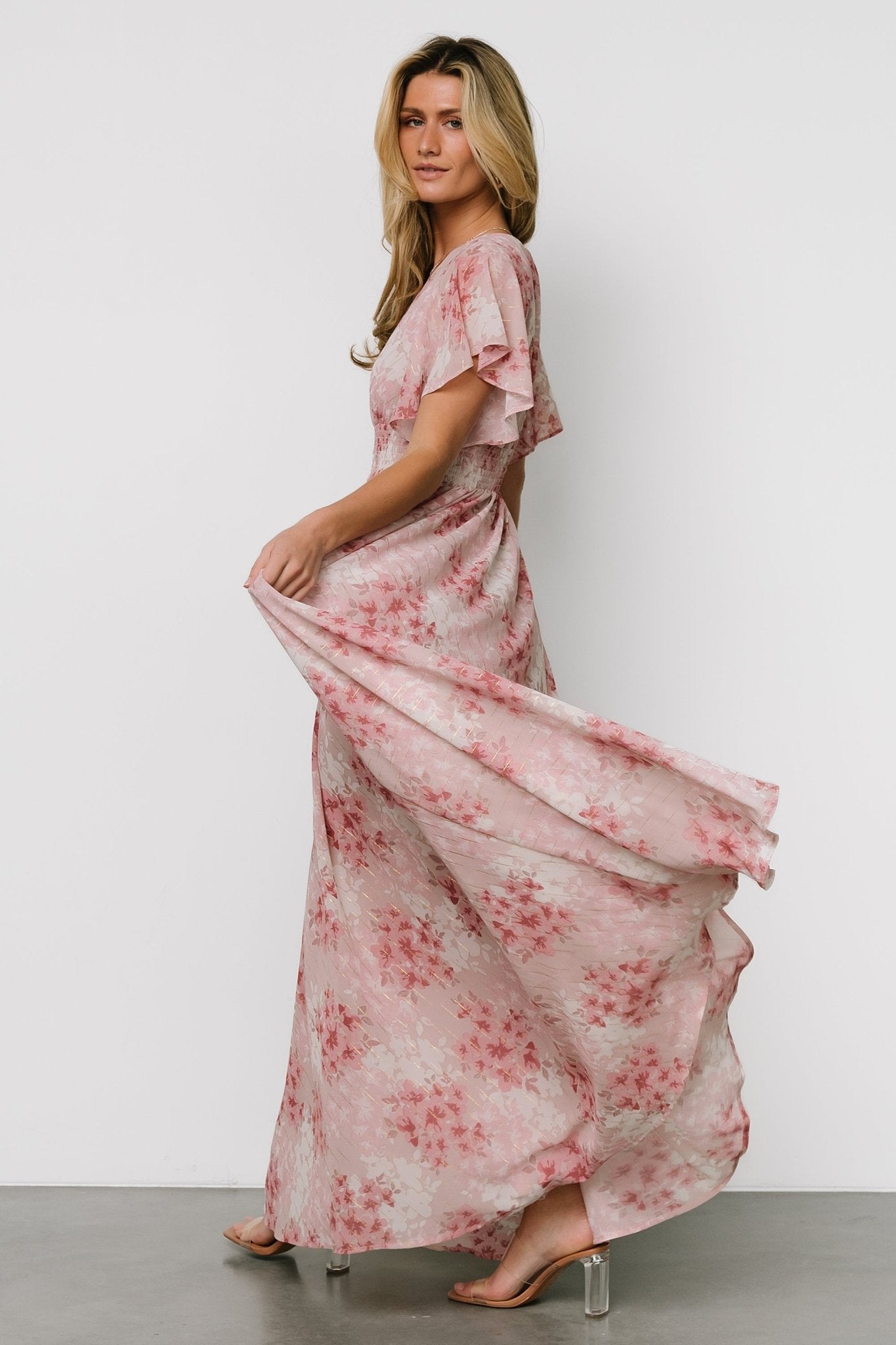 Lynlee Metallic Maxi Dress | Pink Multi - Image 6