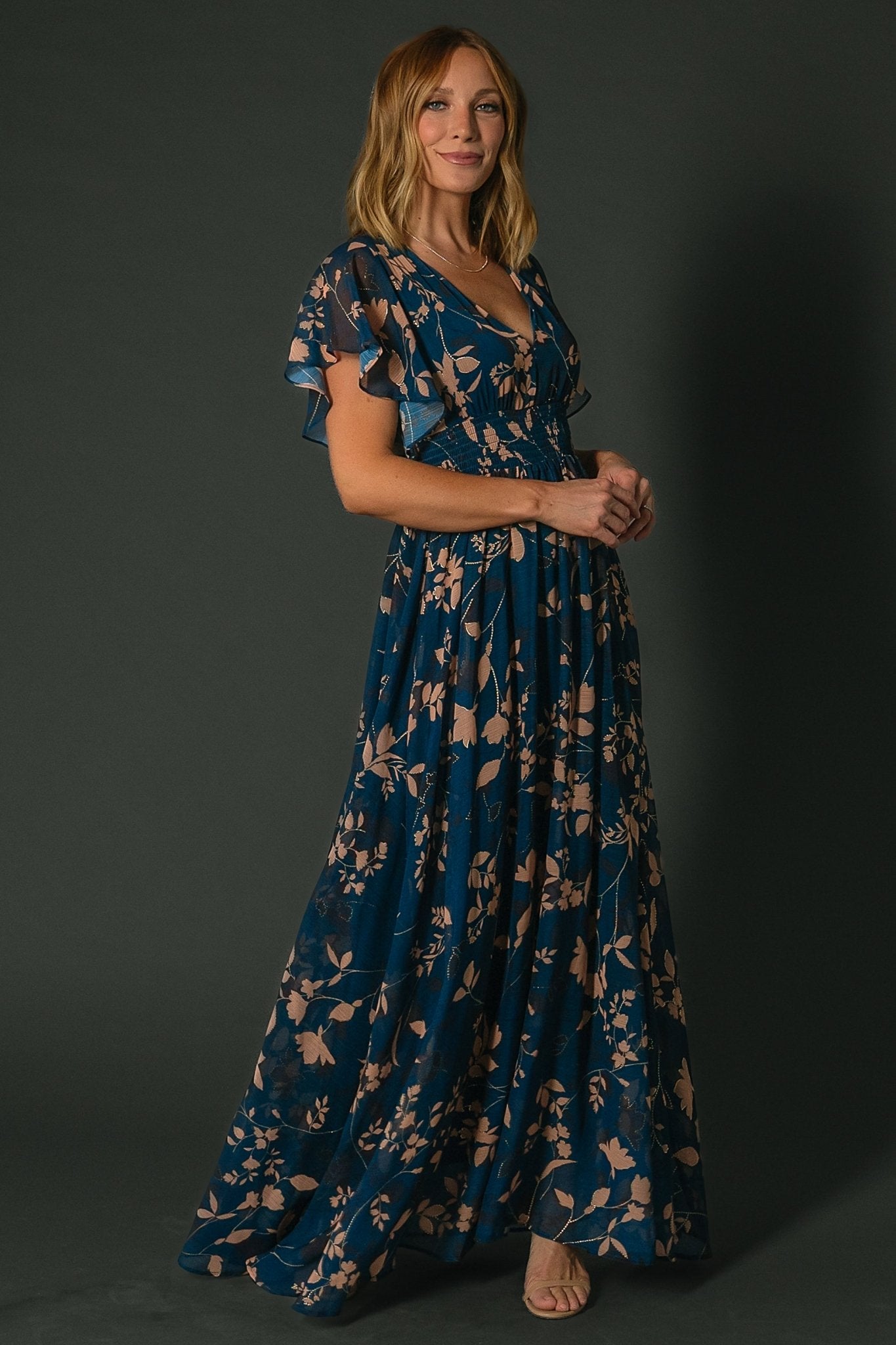 Lynlee Metallic Maxi Dress | Topaz - Image 2