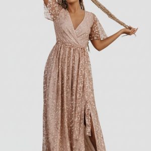 Marseille Embossed Maxi Dress | Champagne