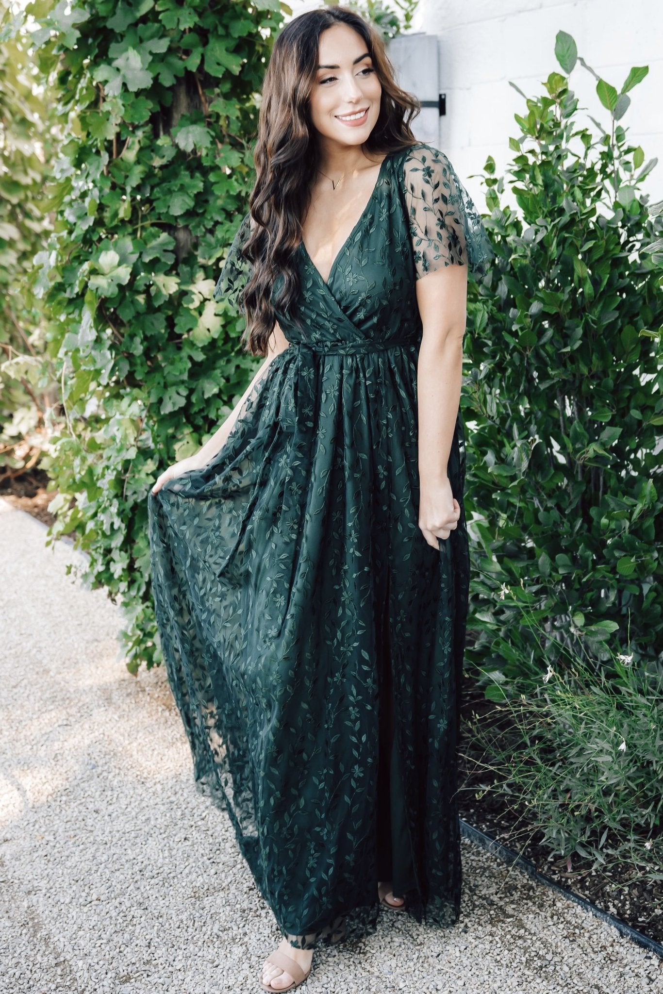 Marseille Embossed Maxi Dress | Green - Image 6