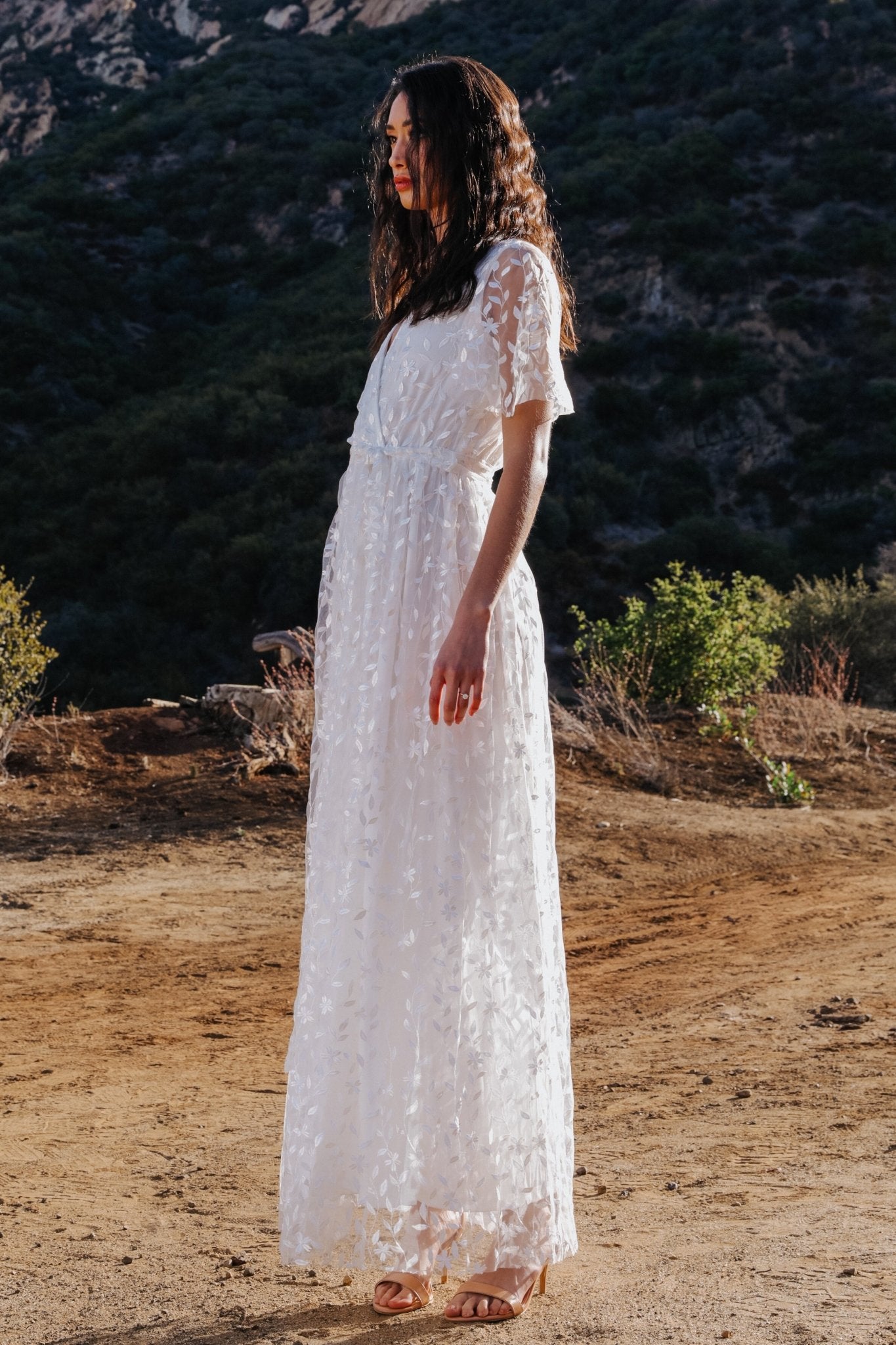Marseille Embossed Maxi Dress | White - Image 9