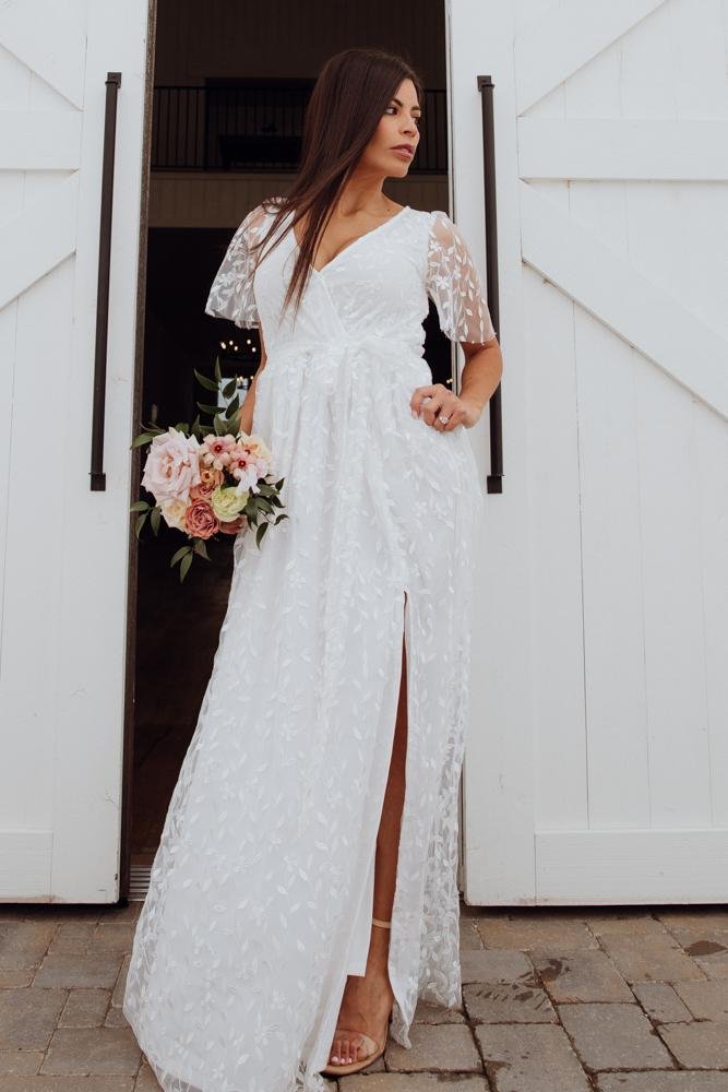 Marseille Embossed Maxi Dress | White - Image 10