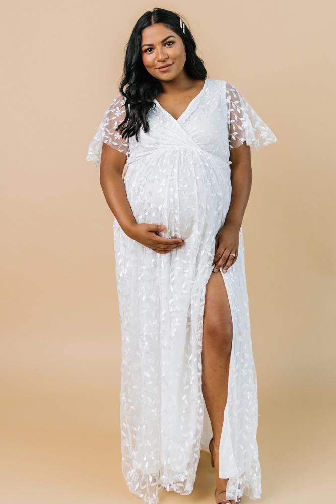 Marseille Embossed Maxi Dress | White - Image 4