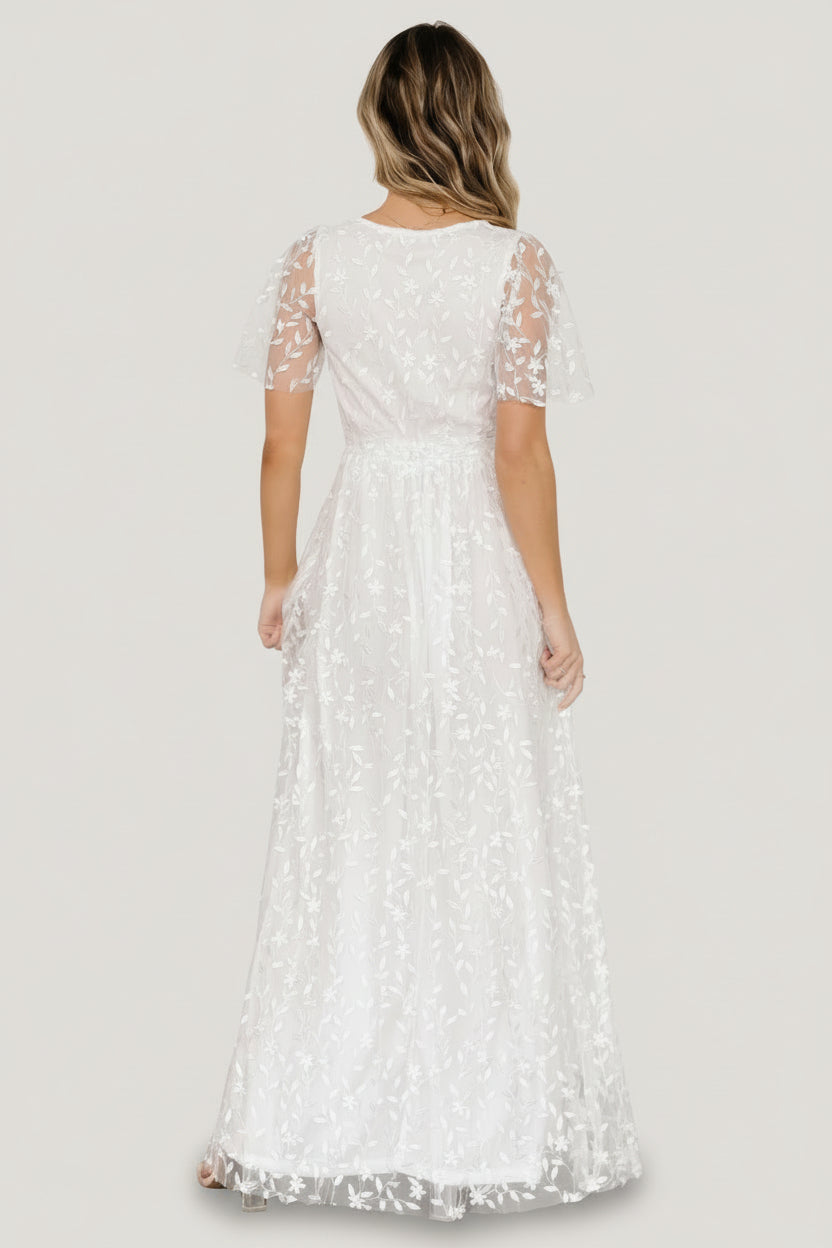 Marseille Embossed Maxi Dress | White - Image 5